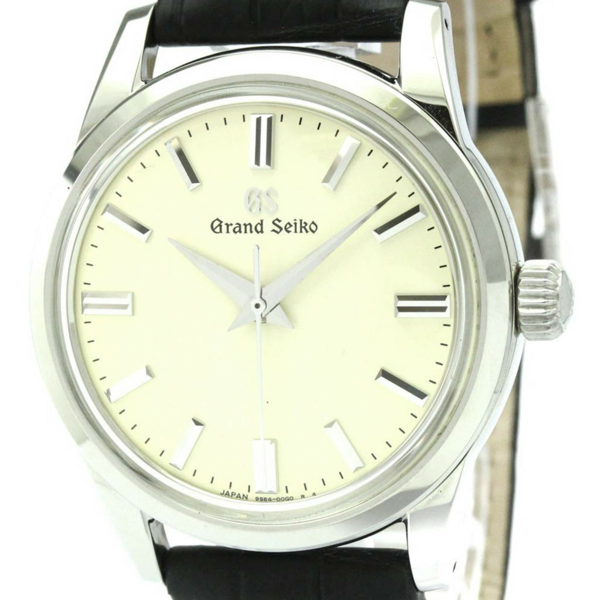グランドセイコー (GRAND SEIKO) SBGW231 ステンレススチール レザー 手巻き メンズ 時計 9S64-00A0 (外装仕上げ済み)【中古】