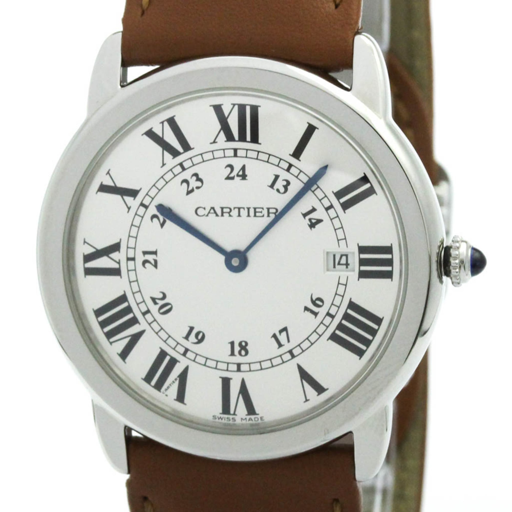 カルティエ (CARTIER) ロンドソロ LM ステンレススチール レザー クォーツ メンズ 時計 ...