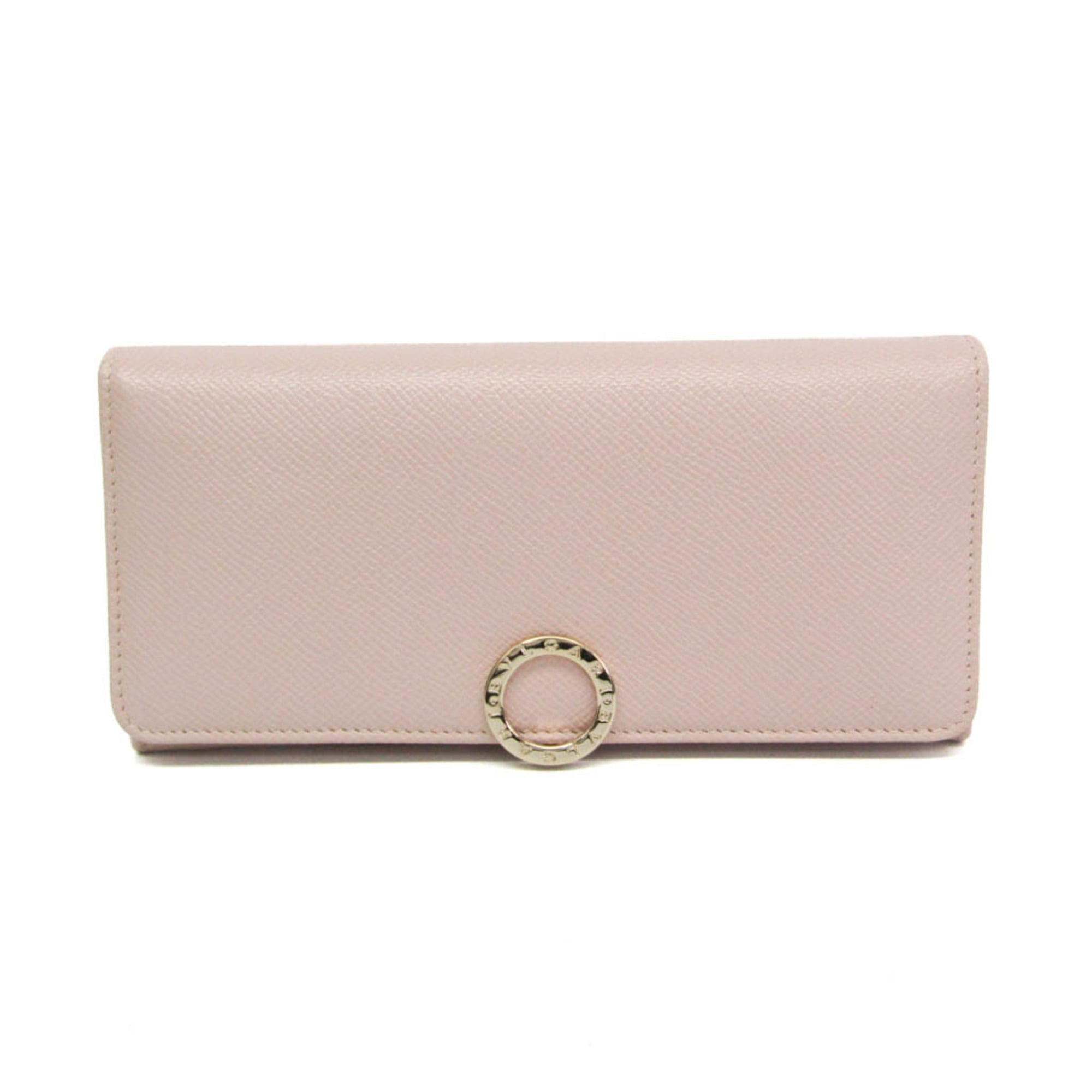 BVLGARI - ブルガリ(Bvlgari) ブルガリブルガリ レディース レザー 長財布（二つ折り） ライトピンク【中古】