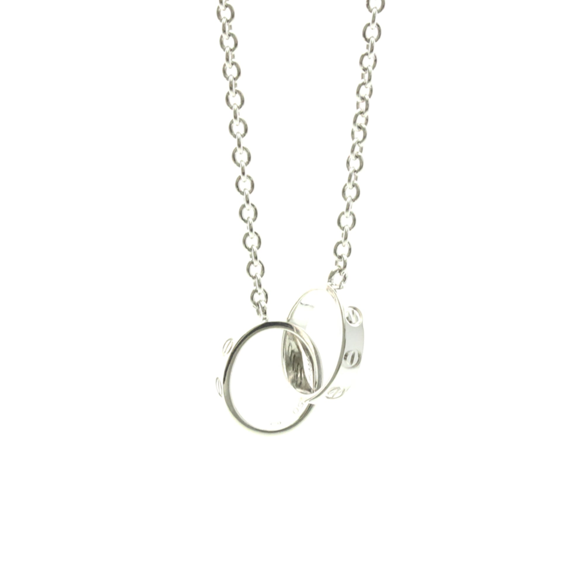 カルティエ(Cartier) K18ホワイトゴールド(K18WG) 無し レディース,メンズ ファッション ペンダントネックレス (シルバー) ベビーラブネックレス【中古】