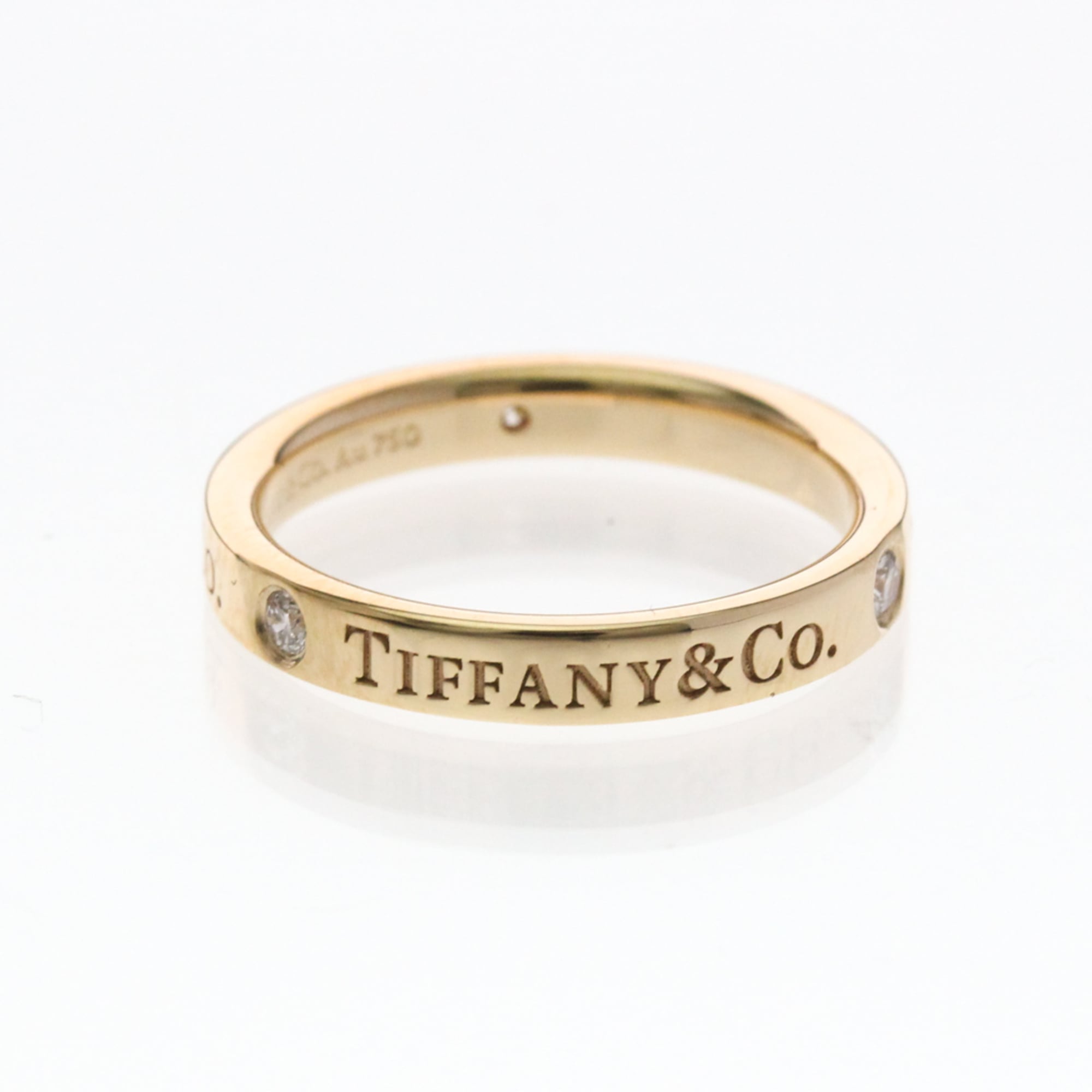 ティファニー(Tiffany) フラットリング ダイヤモンド K18ピンクゴールド(K18PG) ファッション ダイヤモンド リング ピンクゴールド(PG)【中古】