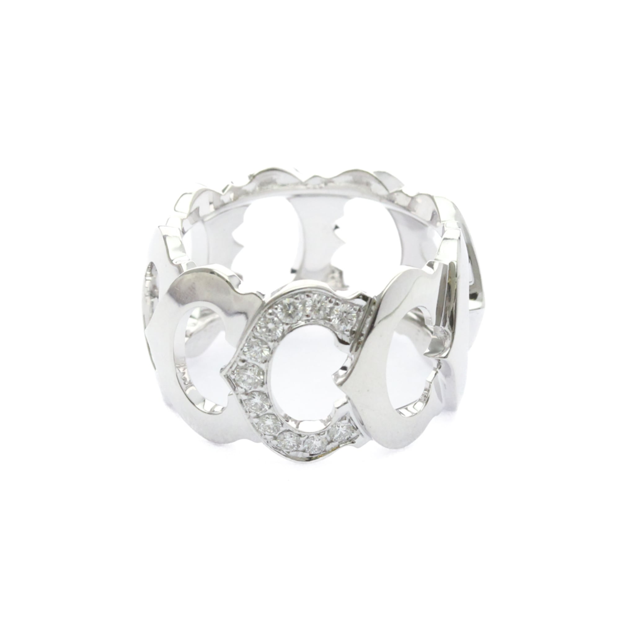 カルティエ(Cartier) Cドゥリング ダイヤモンド K18ホワイトゴールド(K18WG) ファッション ダイヤモンド バンドリング シルバー【中古】