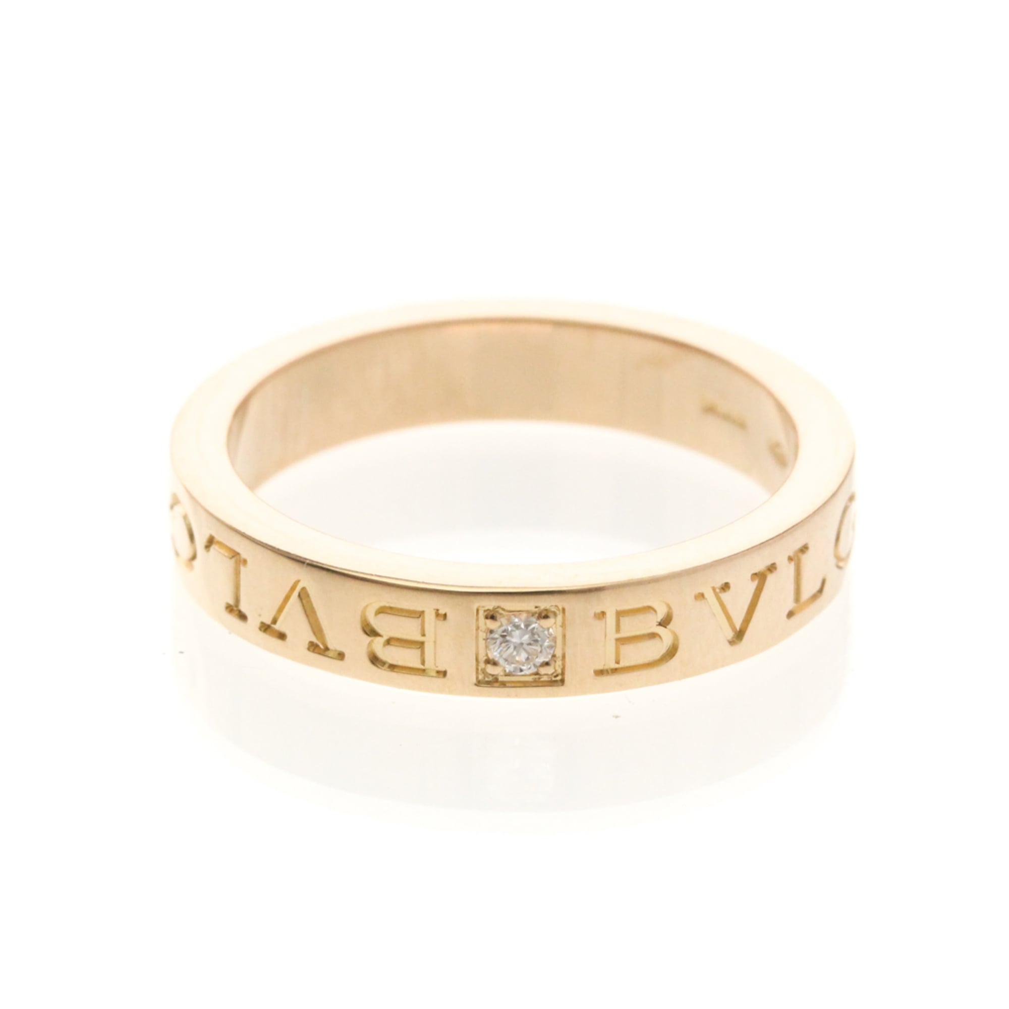 Rakuten - ブルガリ(Bvlgari) ダブルロゴ ダイヤモンド リング K18ピンクゴールド(K18PG) ファッション ダイヤモンド リング ピンクゴールド(PG)【中古】