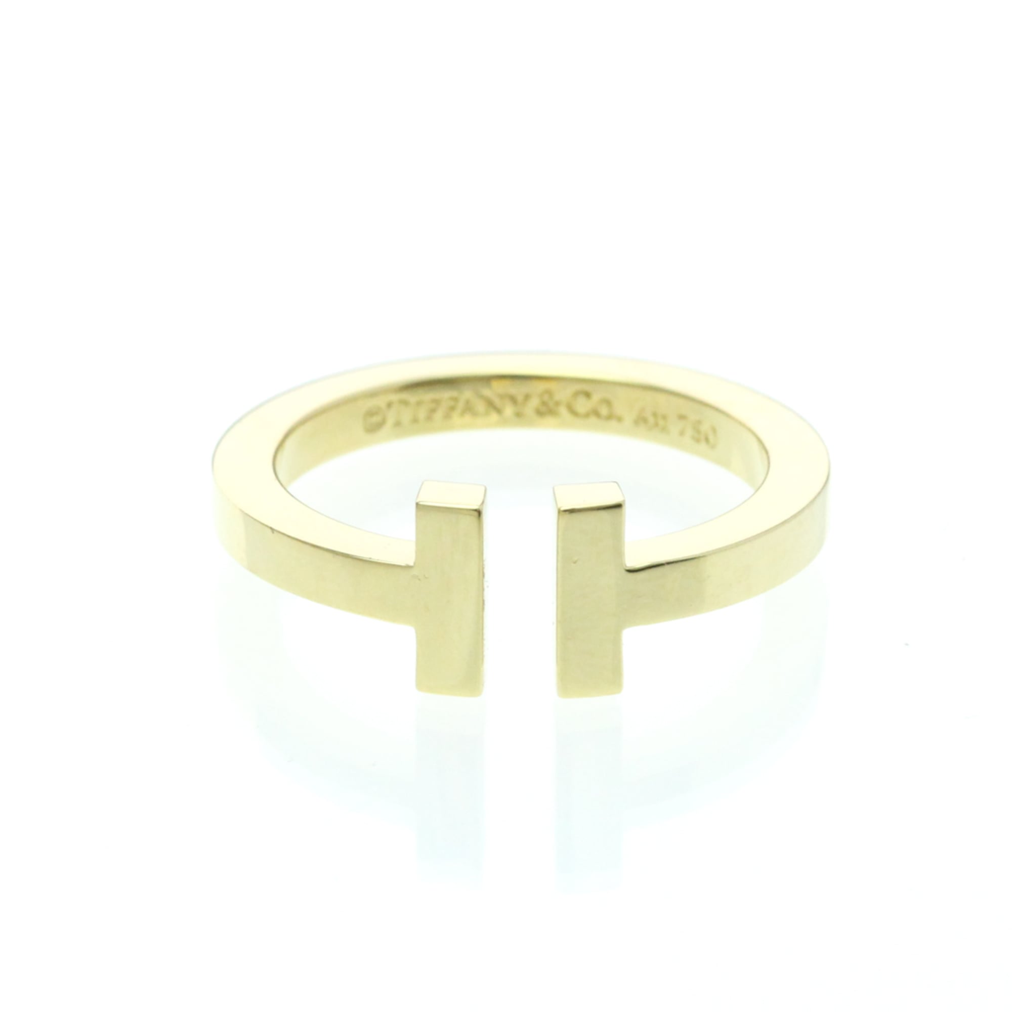 Rakuten - ティファニー(Tiffany) T スクエア リング K18イエローゴールド(K18YG) ファッション 無し リング ゴールド【中古】