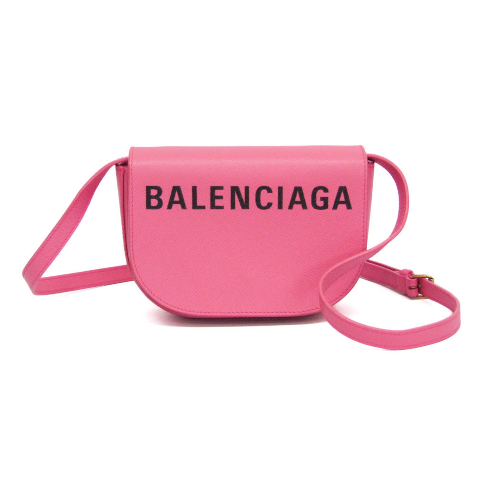 バレンシアガ(Balenciaga) ヴィル 550639 レディース レザー ショルダーバッグ ピンク【中古】