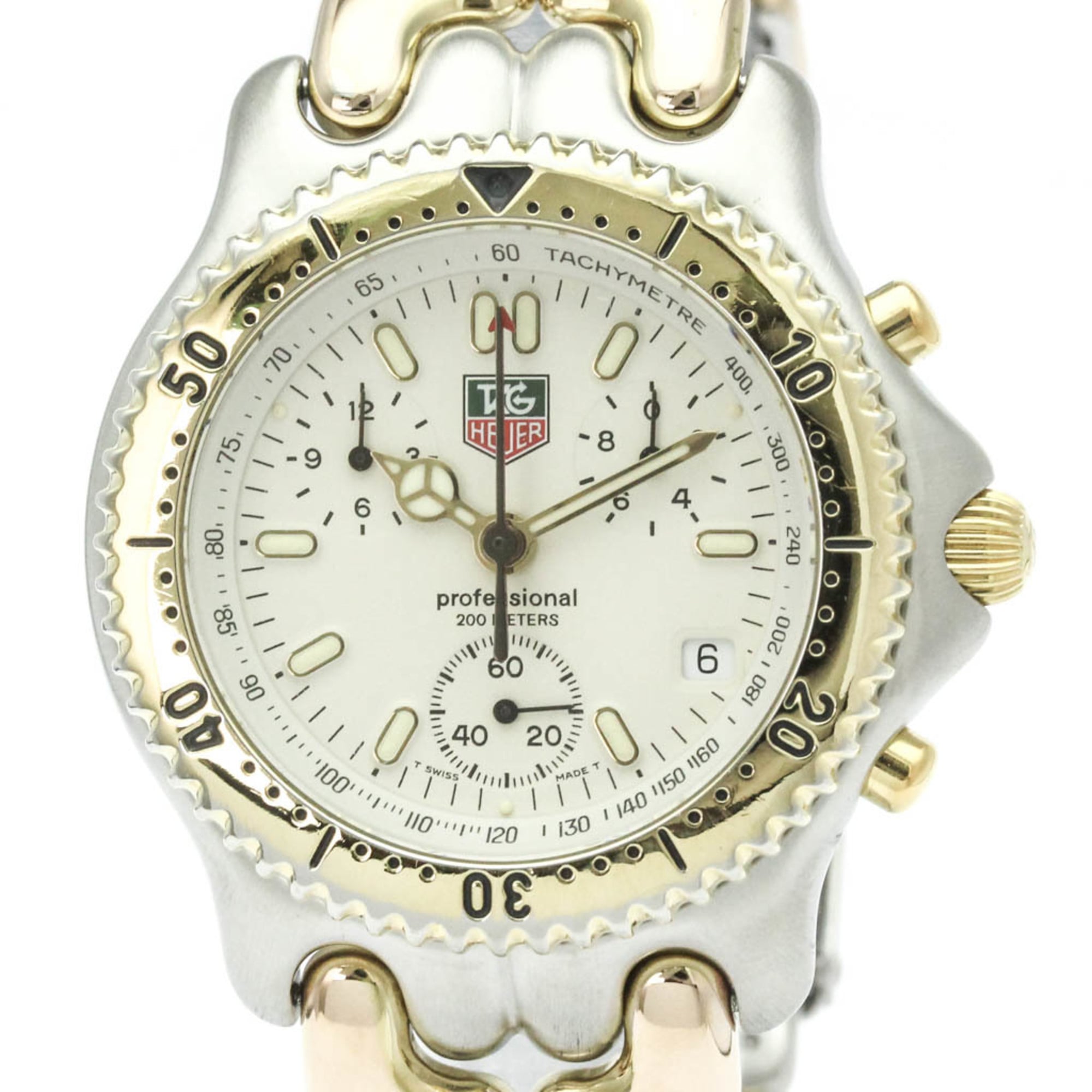 タグホイヤー (TAG HEUER) セル クロノグラフ ゴールドプレート ステンレススチール クォーツ メンズ 時計 CG1120 (外装仕上げ済み)【中古】