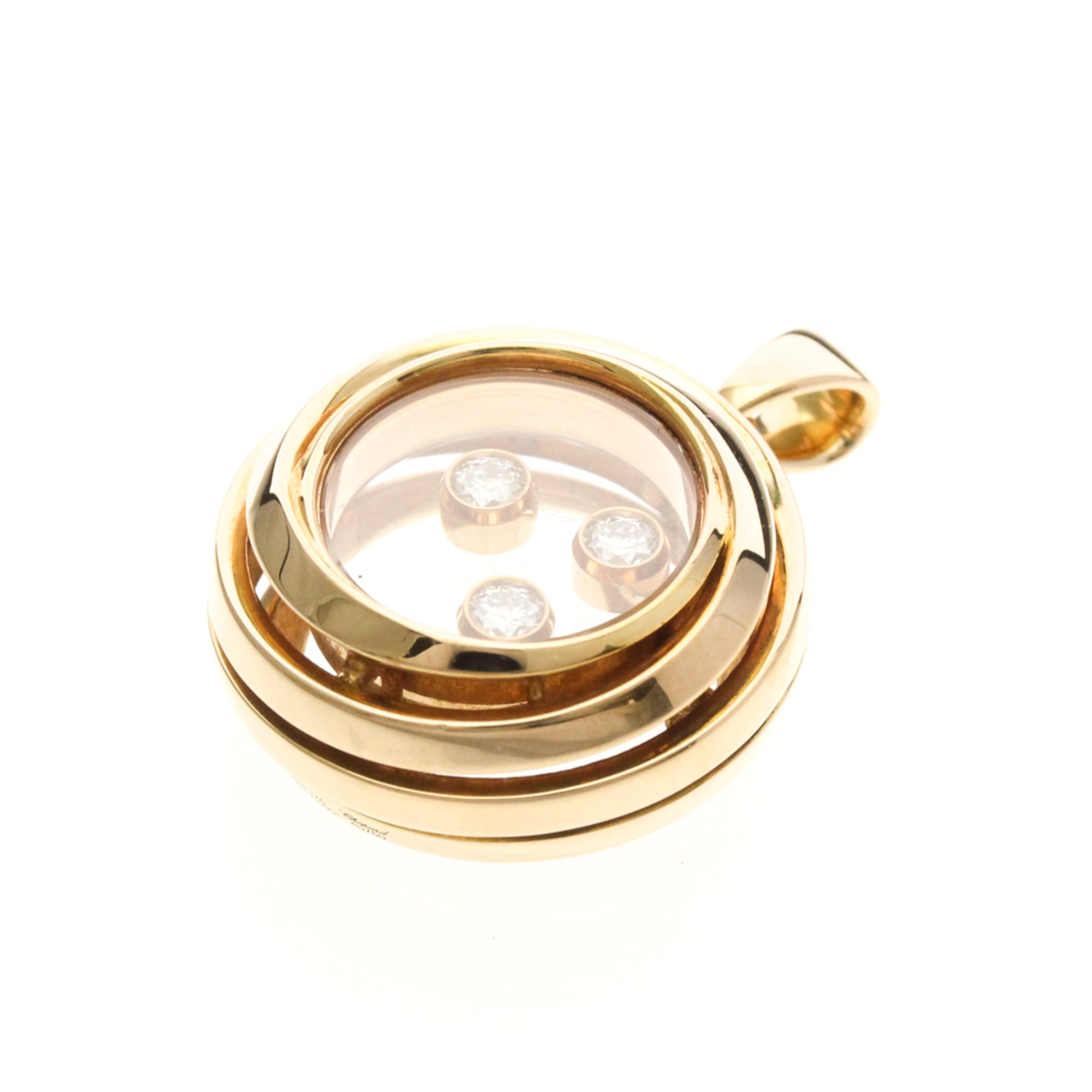 ショパール(Chopard) K18ピンクゴールド(K18PG) ダイヤモンド レディース,メンズ ファッション ペンダント (ピンクゴールド(PG)) ショパー ハッピーダイヤモンド ネックレストップ 799217-5001【中古】