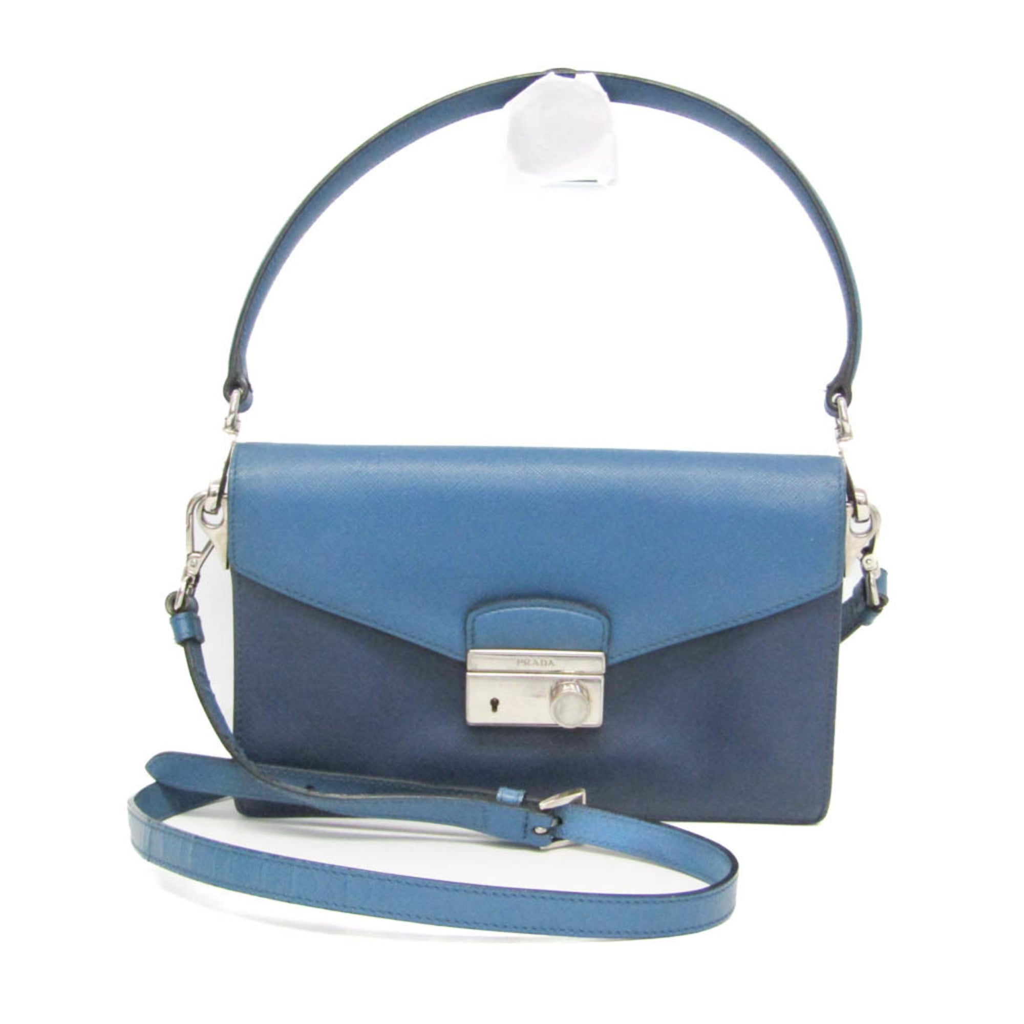Rakuten - プラダ(Prada) サフィアーノ レディース レザー ショルダーバッグ ブルー,ネイビー【中古】