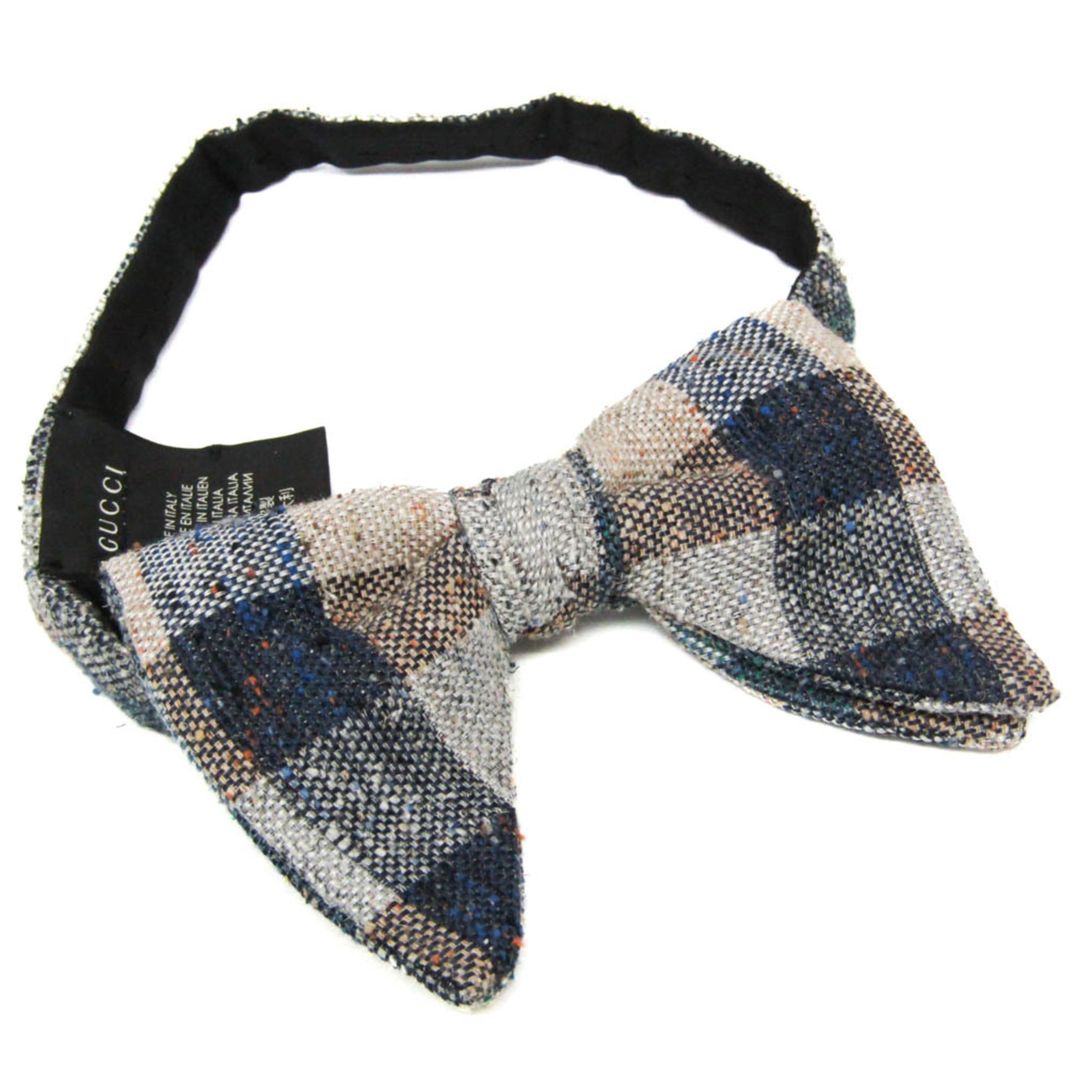GUCCI - グッチ(Gucci) ボーイズ シルク コットン ウール 蝶ネクタイ ブルー,グレー,オレンジ【中古】