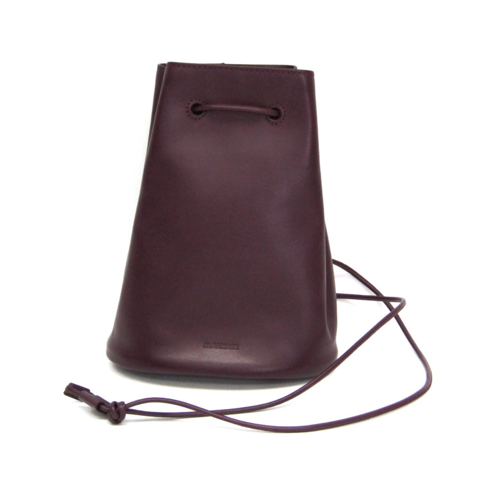 Rakuten - ジル・サンダー(Jil Sander) クロスボディー ドローストリングバッグ J25WG0009 P5712 メンズ,レディース レザー ハンドバッグ,ショルダーバッグ ワイン【中古】