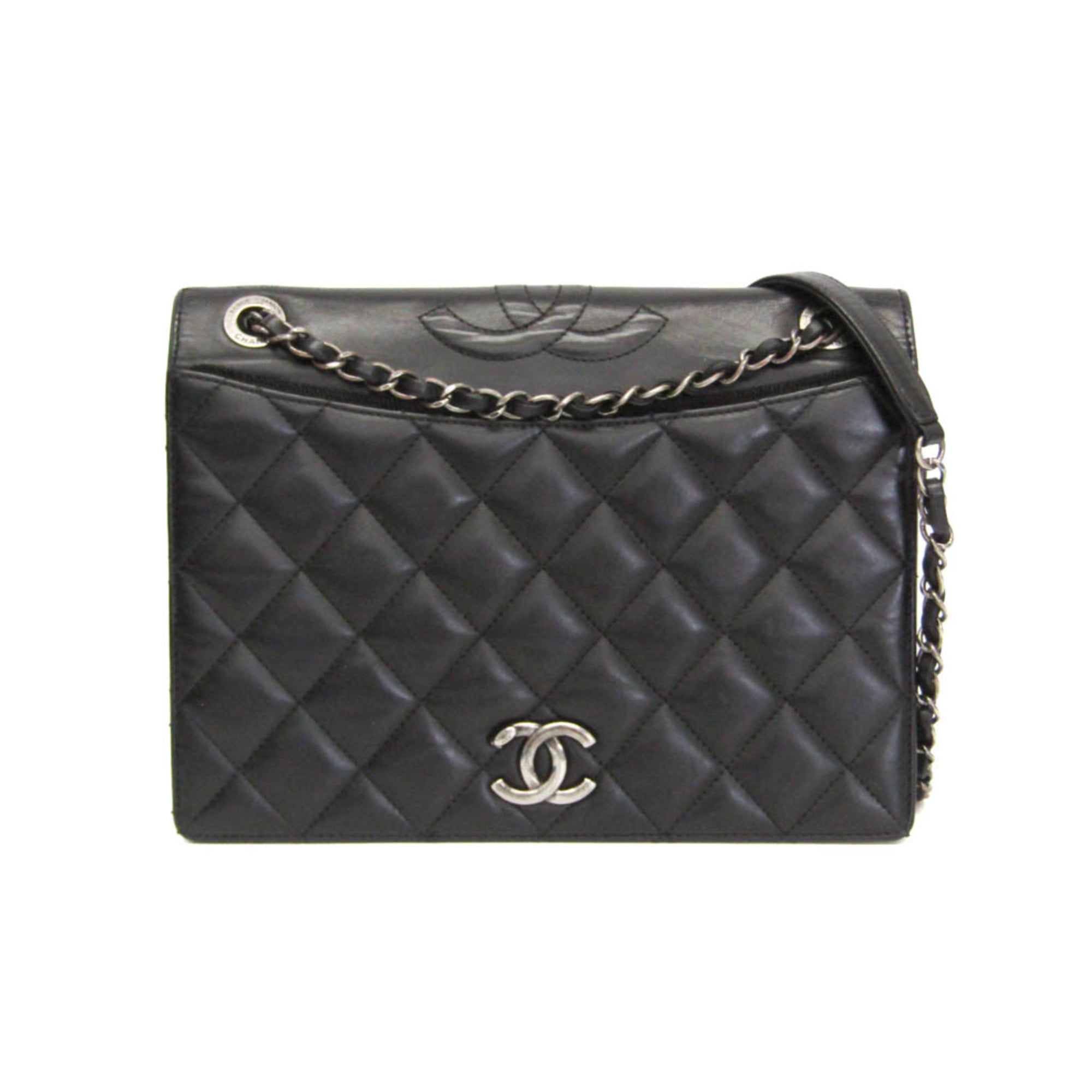 シャネル(Chanel) マトラッセ チェーンショルダーバッグ レディース レザー ショルダーバッグ ブラック【中古】