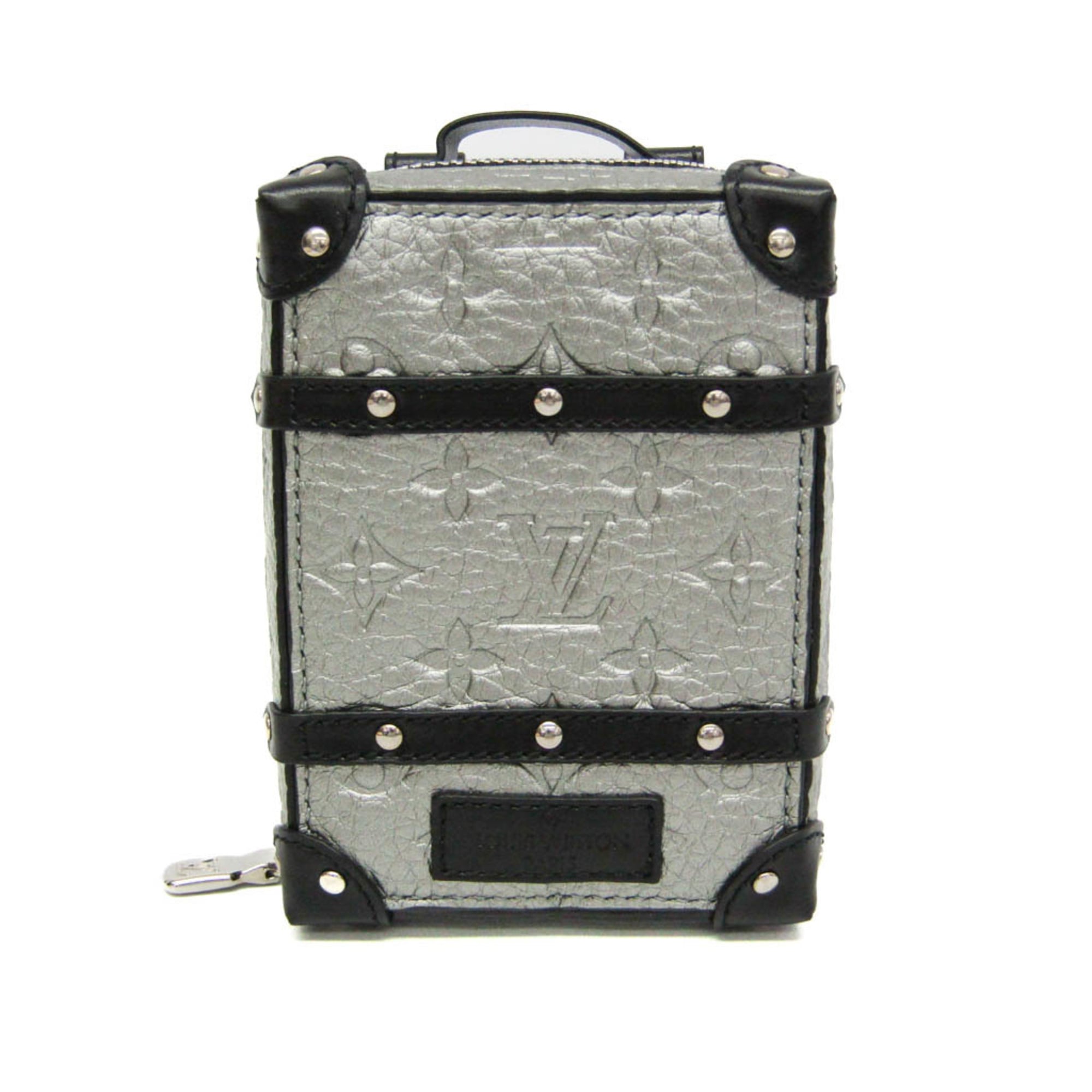 Rakuten - ルイ・ヴィトン(Louis Vuitton) レザー バッグチャーム シルバー,ブラック ポシェット ソフトトランクバックパック M01392【中古】