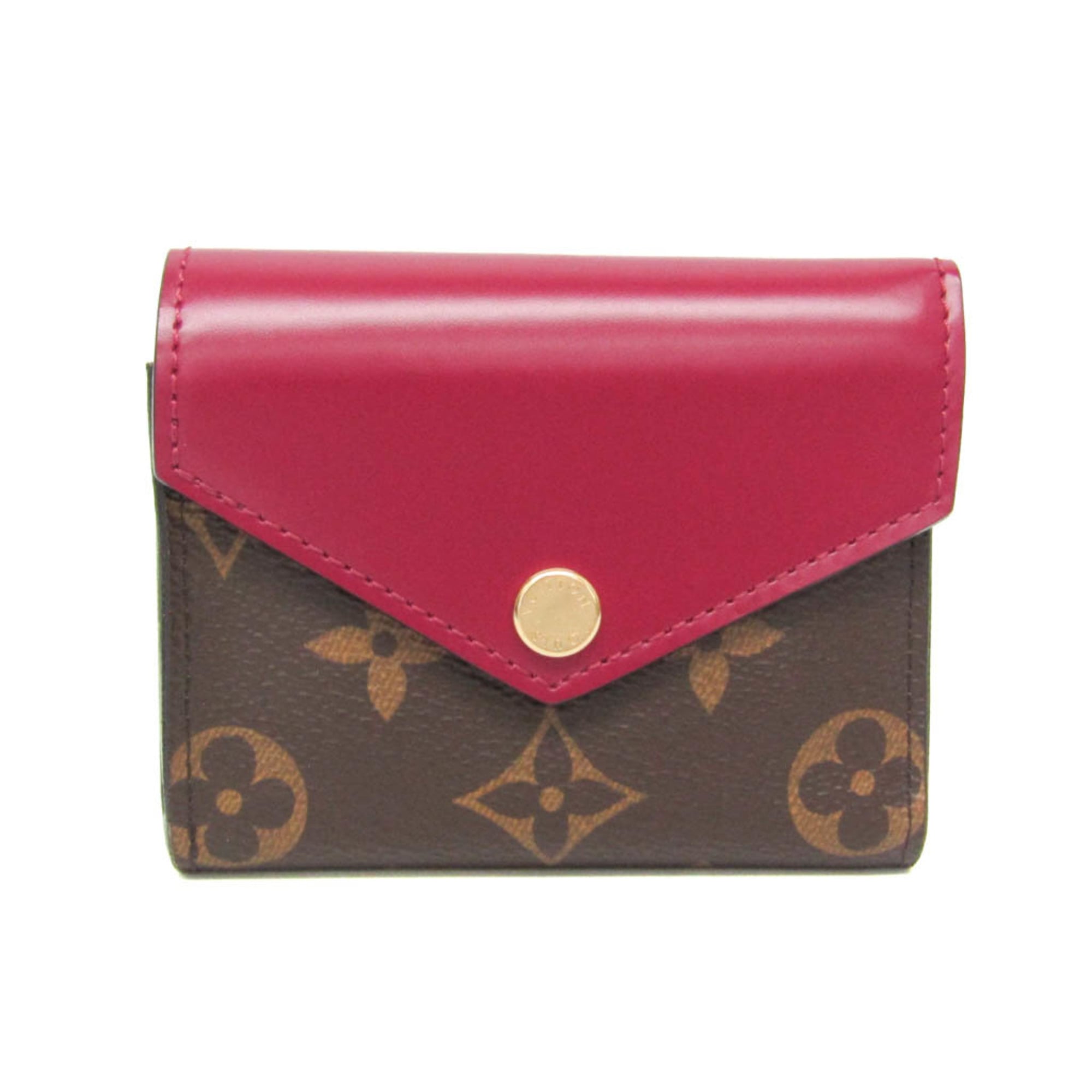 Rakuten - ルイ・ヴィトン(Louis Vuitton) モノグラム ポルトフォイユ・ゾエ M62932 レディース モノグラム,レザー 財布（三つ折り） ブラウン,フューシャ【中古】