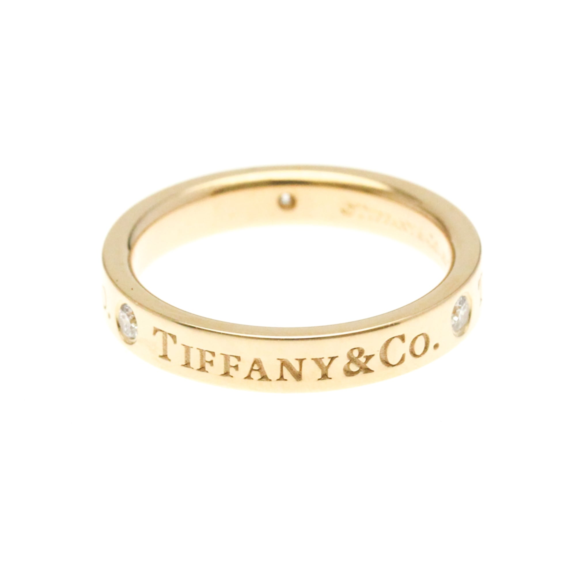 Rakuten - ティファニー(Tiffany) フラットリング 3P ダイヤモンド K18ピンクゴールド(K18PG) ファッション ダイヤモンド リング ピンクゴールド(PG)【中古】