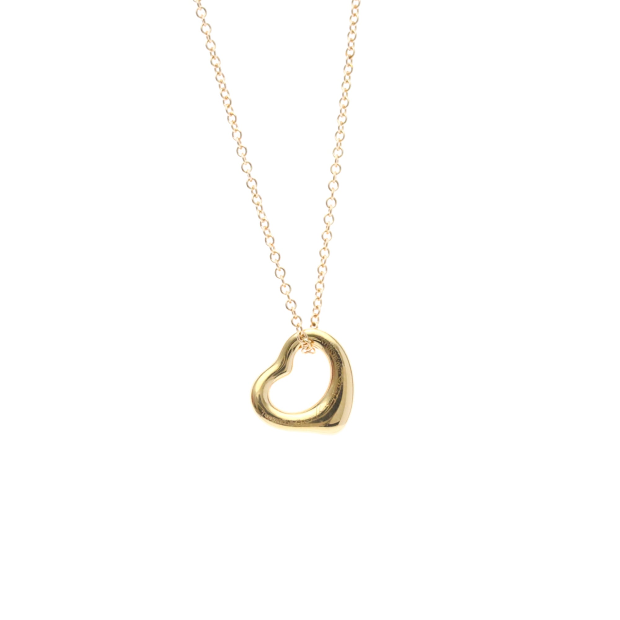 ティファニー(Tiffany) オープンハート K18ピンクゴールド(K18PG) 無し メンズ,レディース ファッション ペンダントネックレス (ピンクゴールド(PG))【中古】