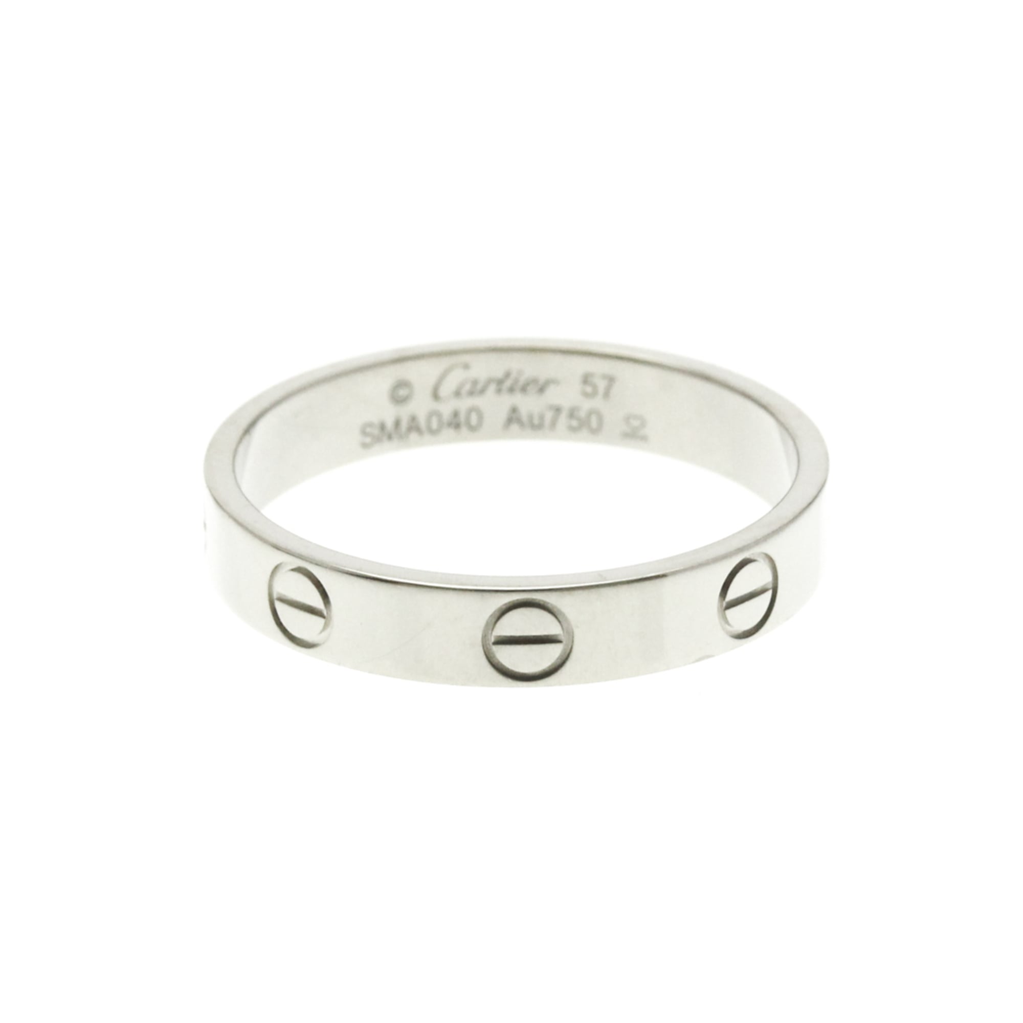 カルティエ(Cartier) ミニラブ リング K18ホワイトゴールド(K18WG) ファッション 無し バンドリング シルバー【中古】