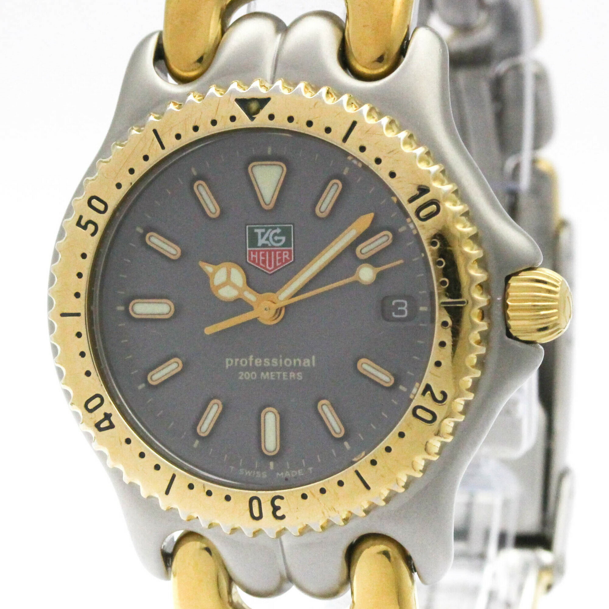 タグホイヤー (TAG HEUER) セル プロフェッショナル 200M ゴールドプレート ステンレススチール クォーツ ユニセックス 時計 S95.213K (外装仕上げ済み)【中古】