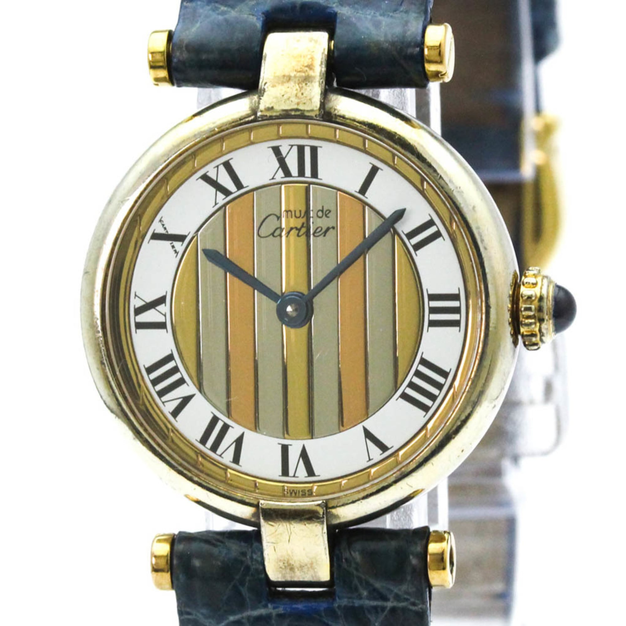 Rakuten - カルティエ (CARTIER) マスト ヴァンドーム ヴェルメイユ ゴールドプレート レザー クォーツ レディース 時計 590004【中古】
