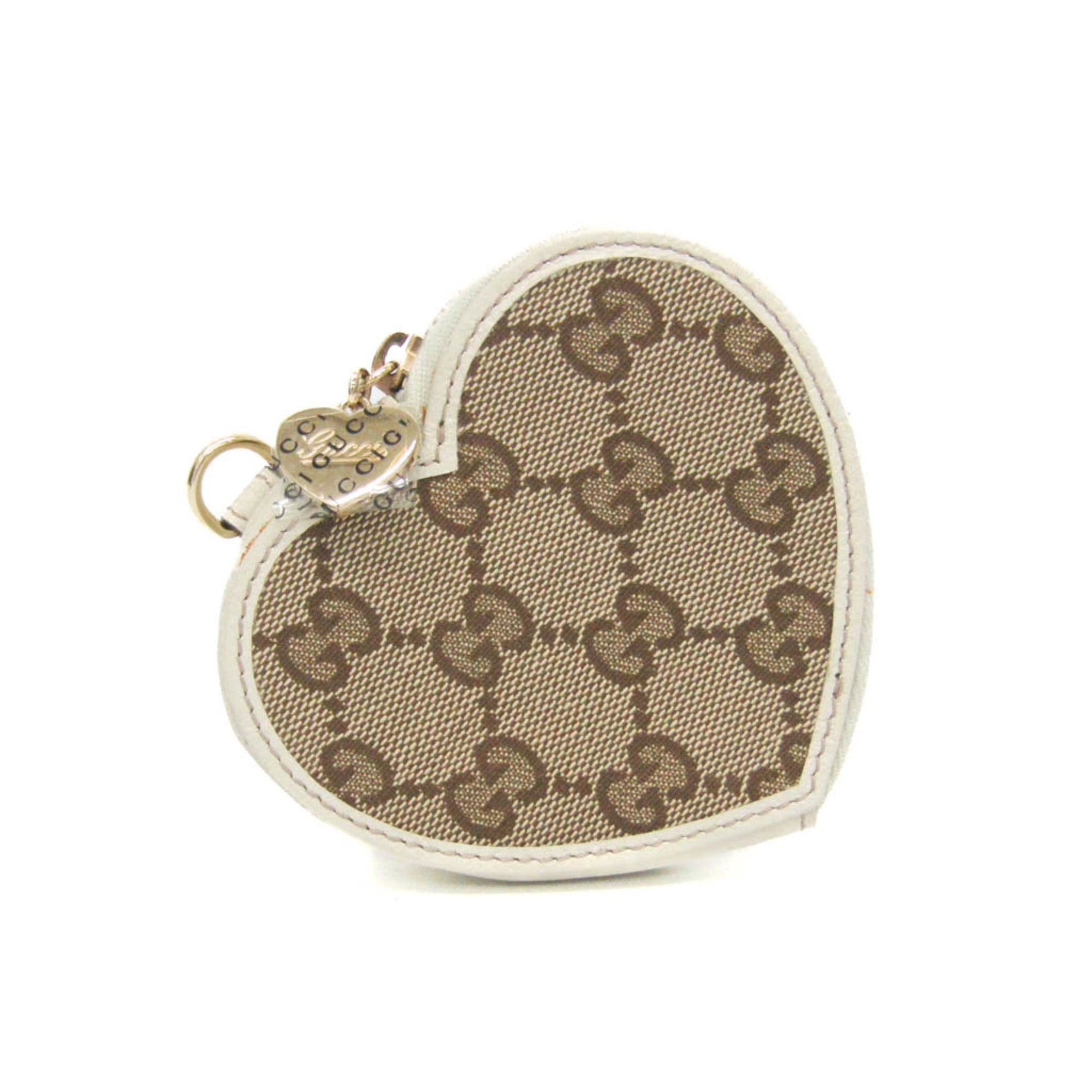 ★GUCCI グッチ グッチシマ ハート ケース 小銭入れ レザー アイボリー★ ダブルG ハートシェイプコインケース ・“GUCCI”付き ウィメンズ