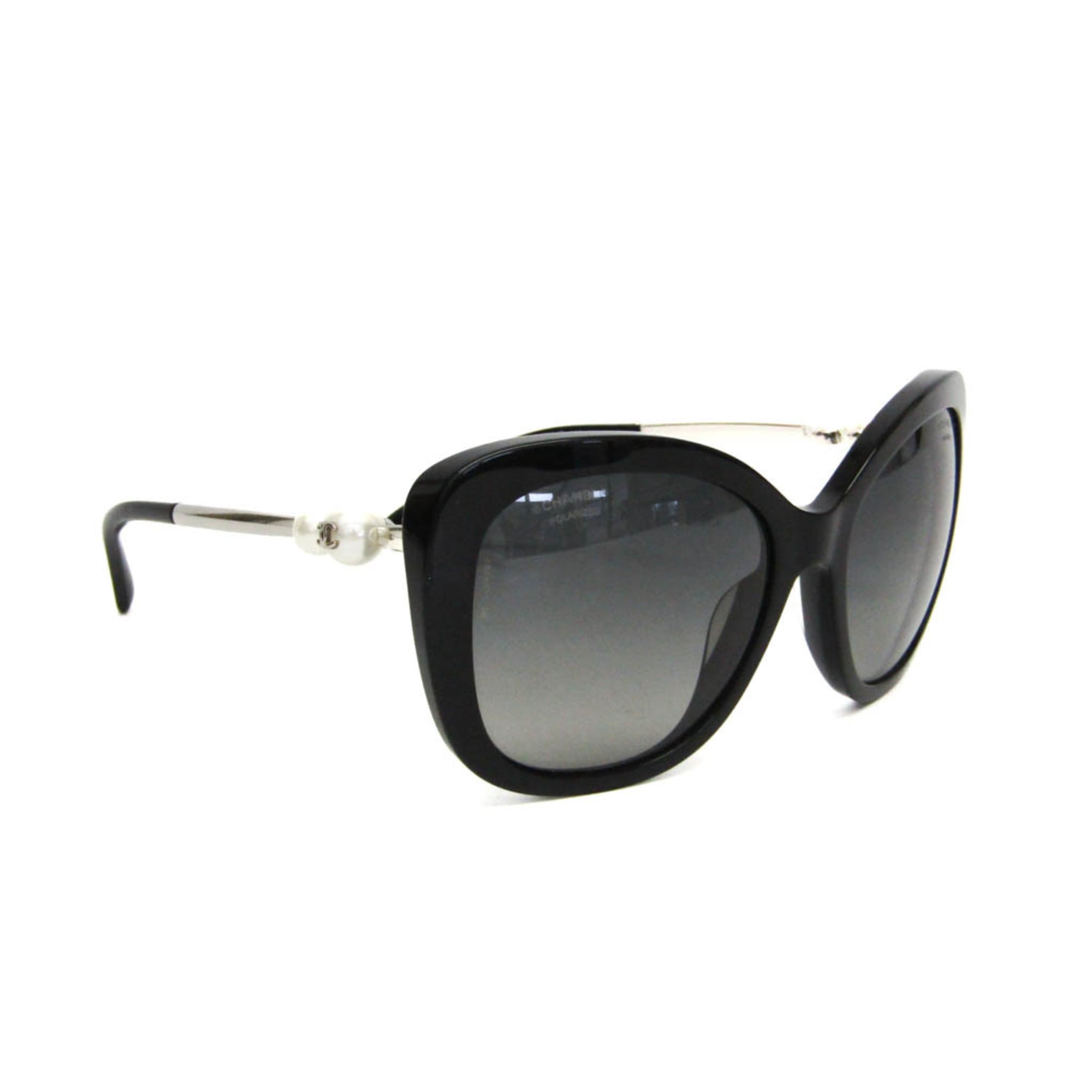 シャネル(Chanel) レディース ウエリントン サングラス ブラック,シルバー ココ イミテーションパール 5339-H-A【中古】