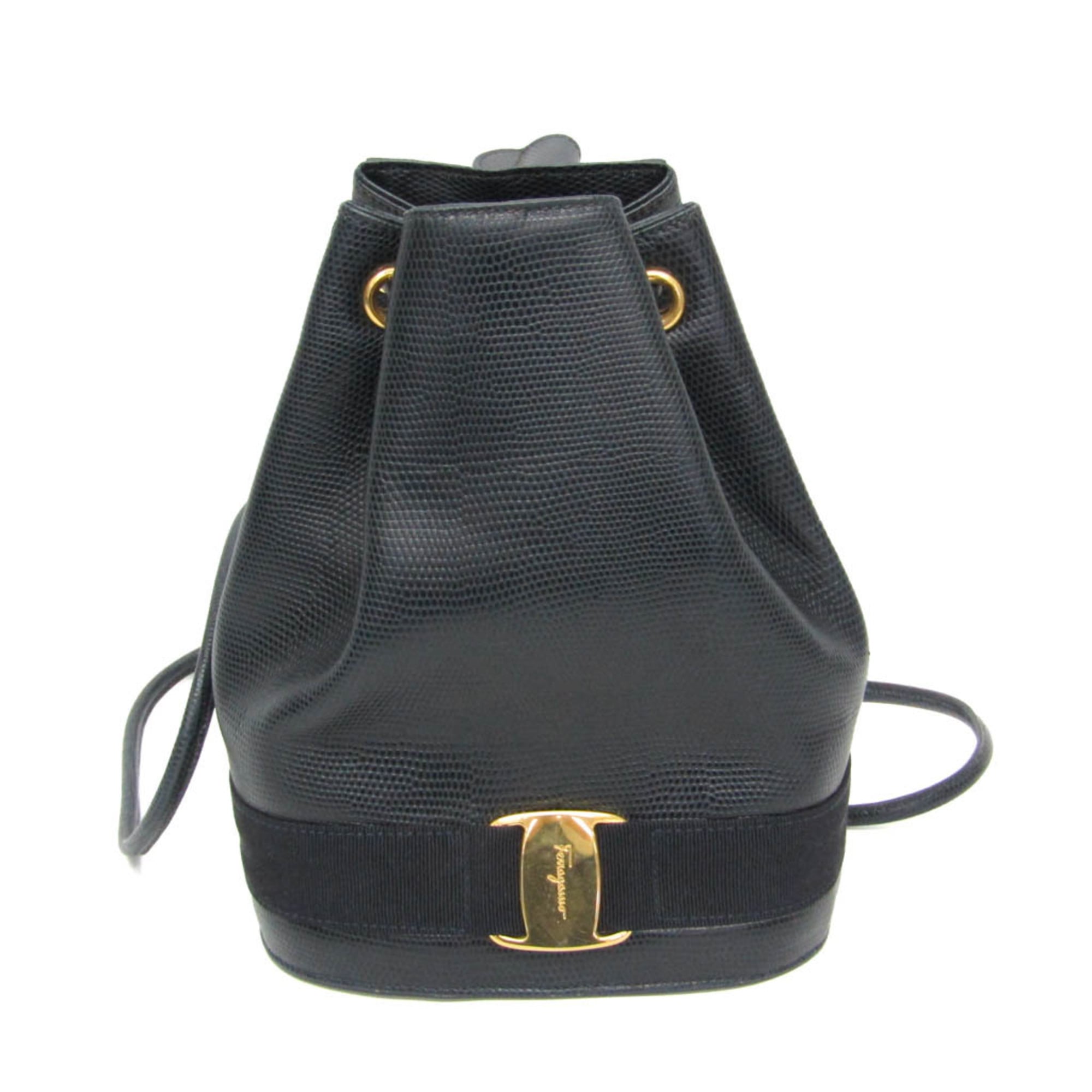 Rakuten - サルヴァトーレ・フェラガモ(Salvatore Ferragamo) ヴァラ AQ-215676 レディース レザー リュックサック ネイビー【中古】