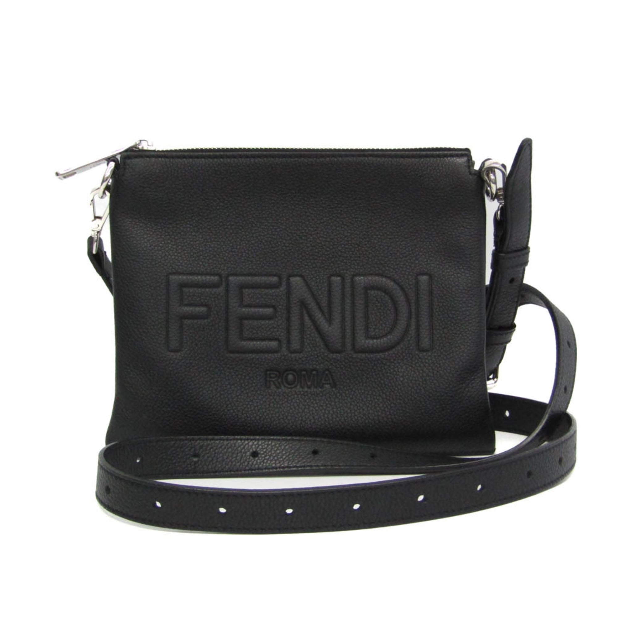 Rakuten - フェンディ(Fendi) 7N0146 レディース,メンズ レザー ショルダーバッグ ブラック【中古】