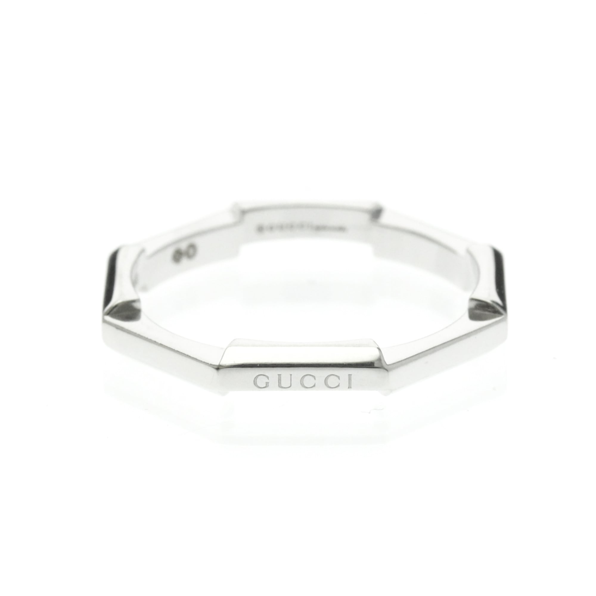 グッチ(Gucci) リンクトゥラブリング K18ホワイトゴールド(K18WG) ファッション 無し バンドリング シルバー【中古】