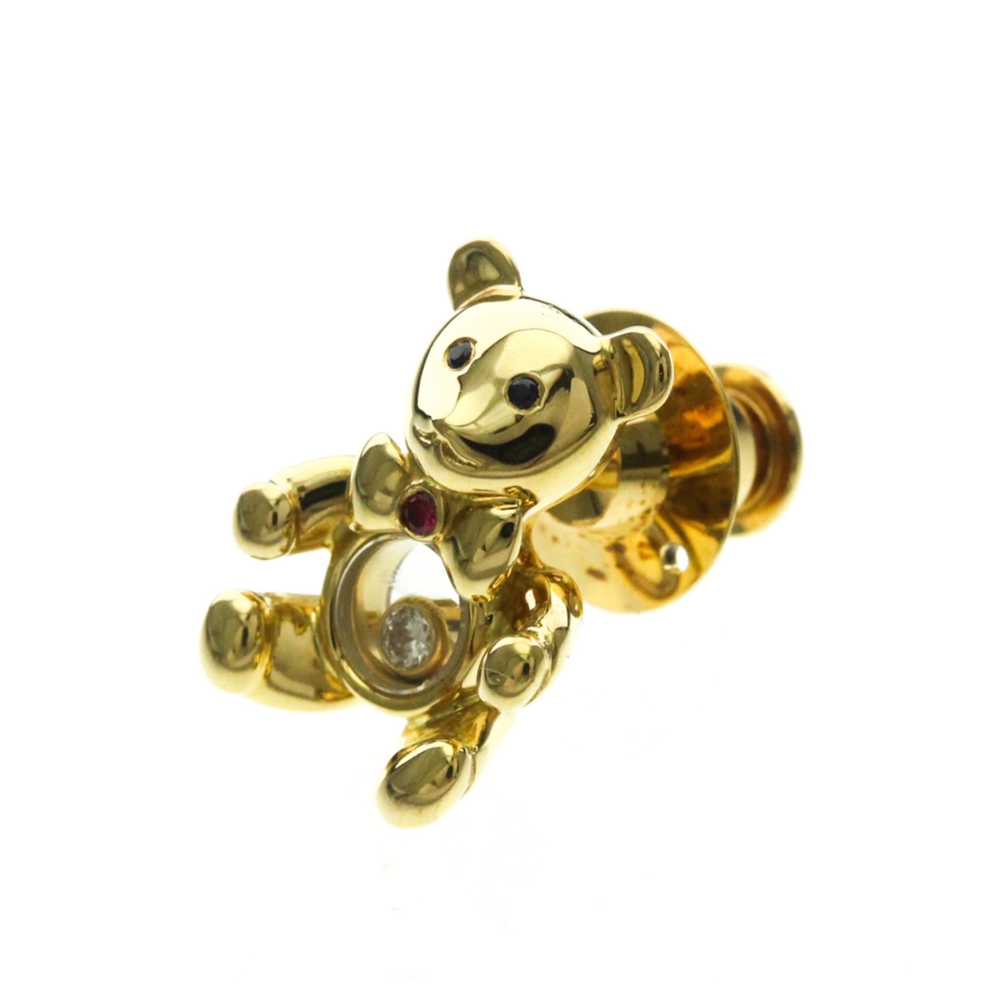 ショパール(Chopard) テディベアブローチ 90/2188 K18イエローゴールド(K18YG) ダイヤモンド ブローチ ゴールド【中古】