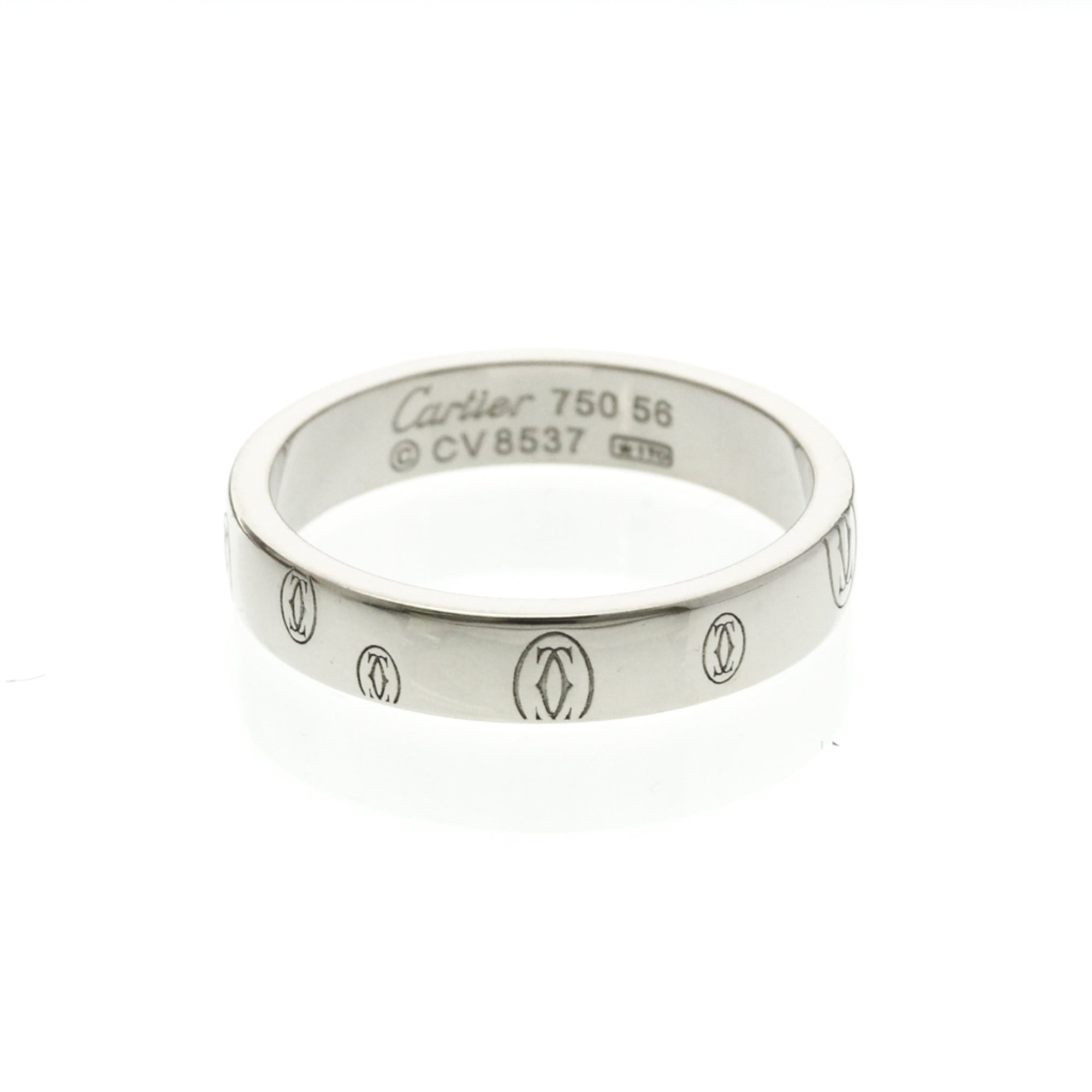 カルティエ(Cartier) ハッピーバースデー K18ホワイトゴールド(K18WG) ファッション 無し バンドリング シルバー【中古】