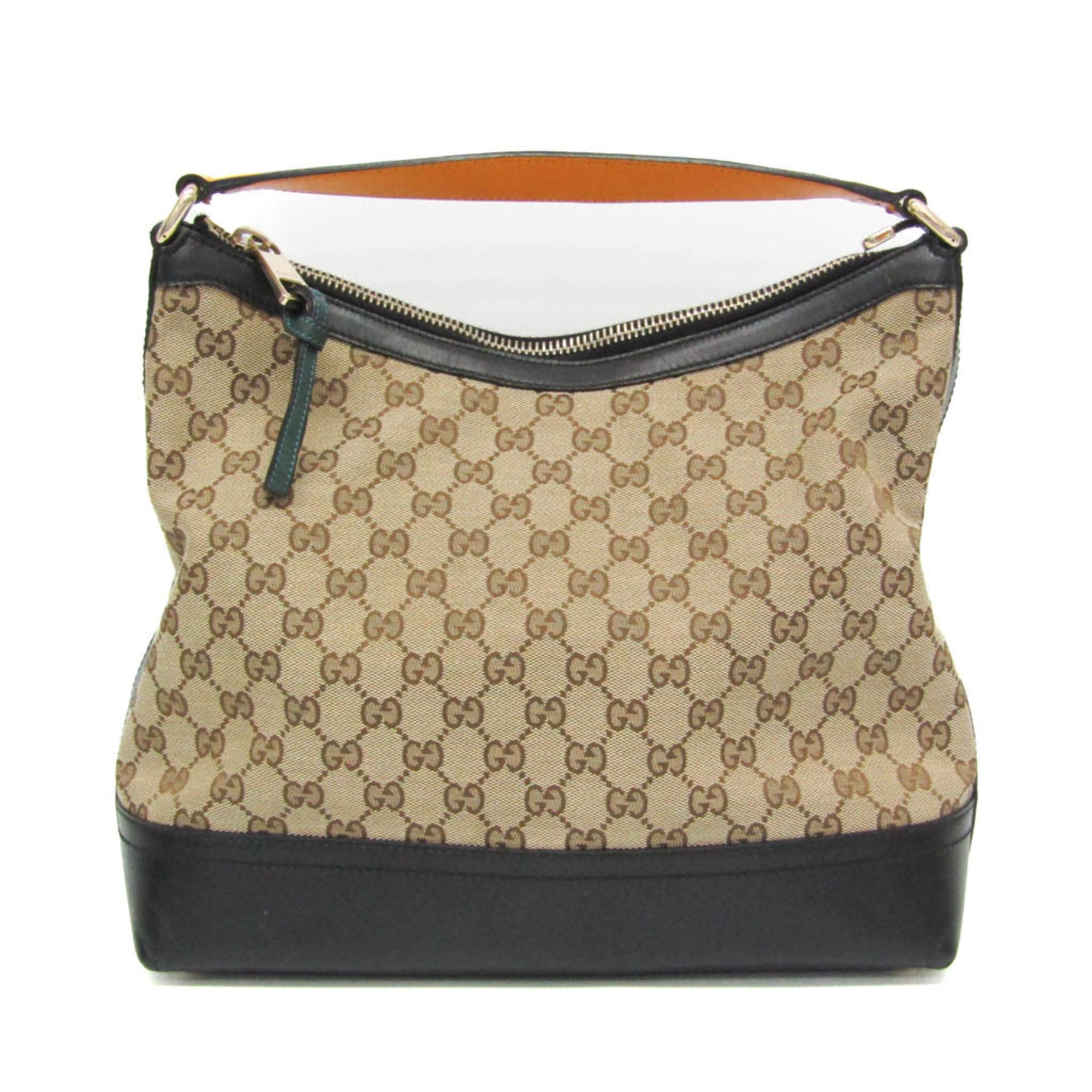 乐天商城 - グッチ(Gucci) GGキャンバス 282333 レディース GGキャンバス,レザー ショルダーバッグ ベージュ,ブラック【中古】