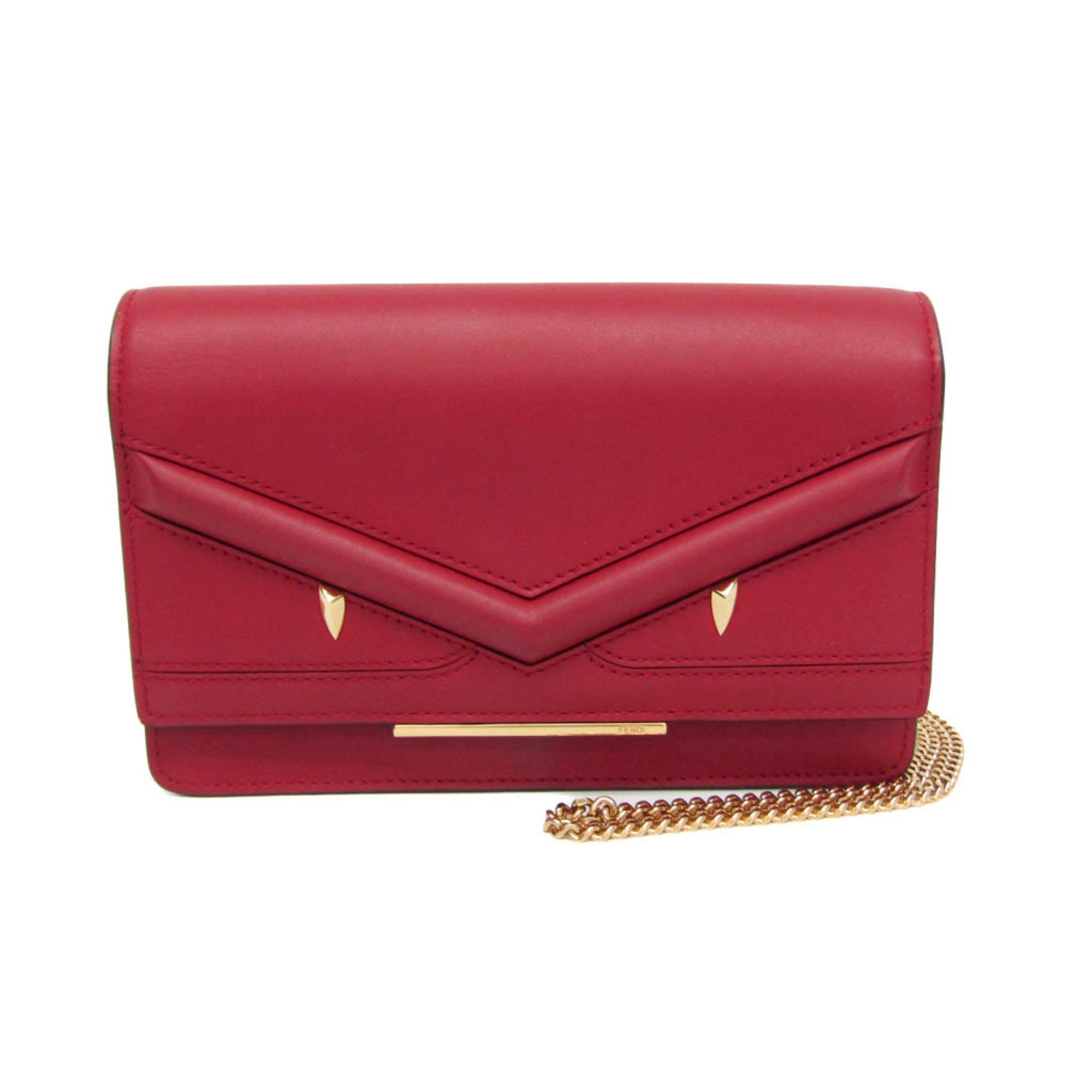 Rakuten - フェンディ(Fendi) バッグバグズ 8M0346 レディース レザー チェーン/ショルダーウォレット レッド【中古】