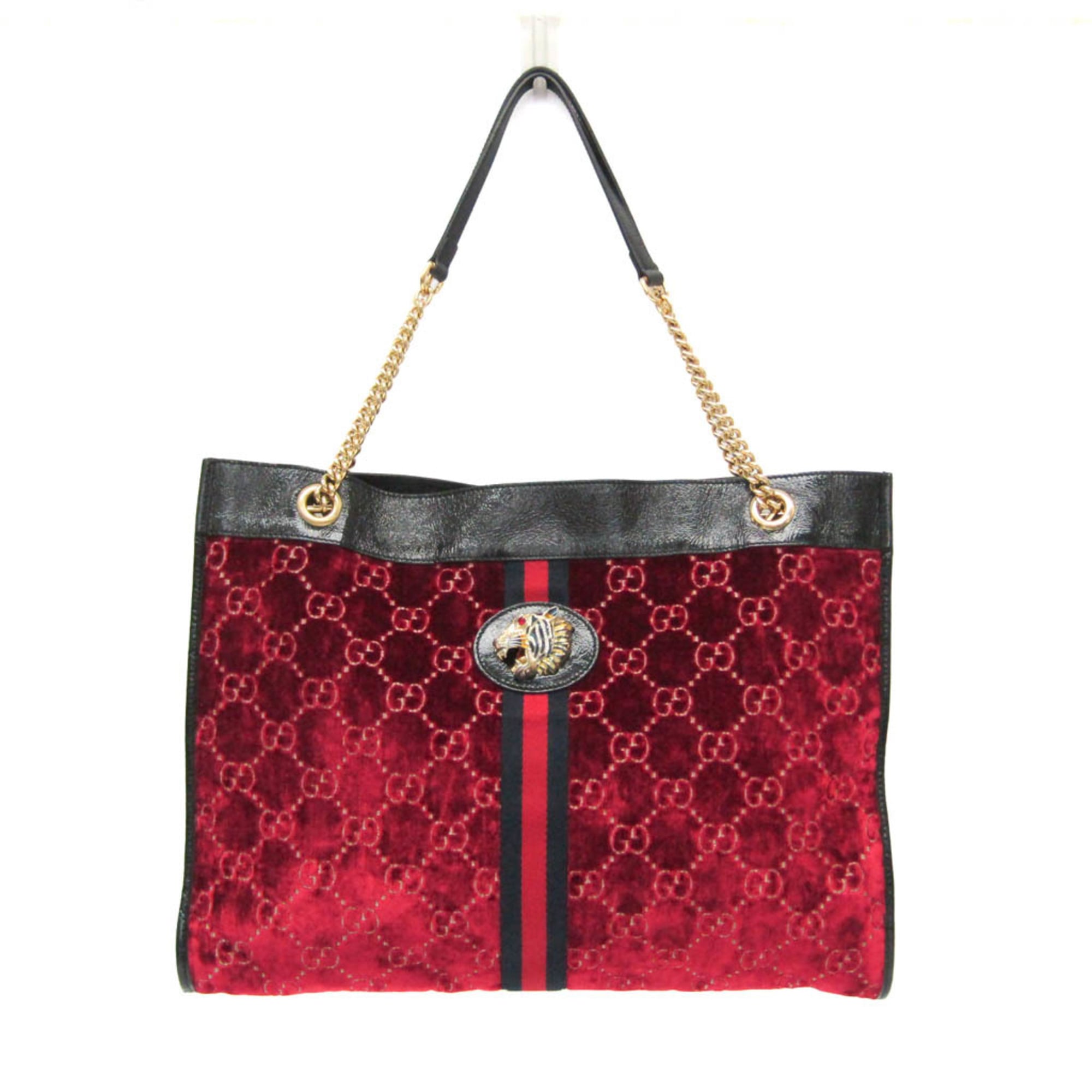 グッチ(Gucci) ラジャ 537219 レディース スエード,レザー ショルダーバッグ,トートバッグ ブラック,ワイン【中古】