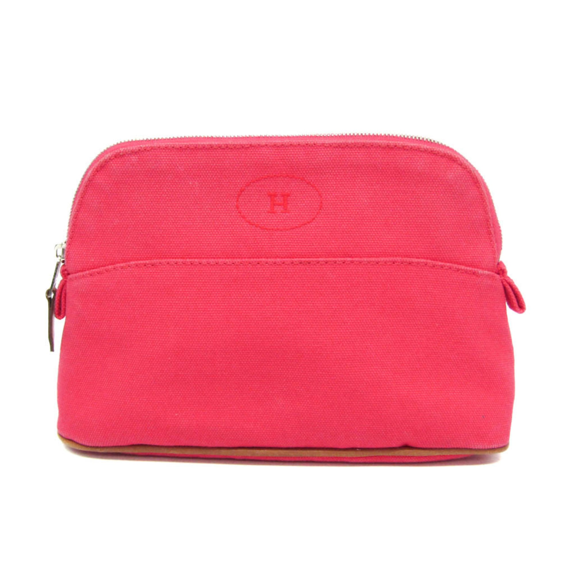 Rakuten - エルメス(Hermes) ボリード ミニ レディース コットン,レザー ポーチ ブラウン,ピンク【中古】