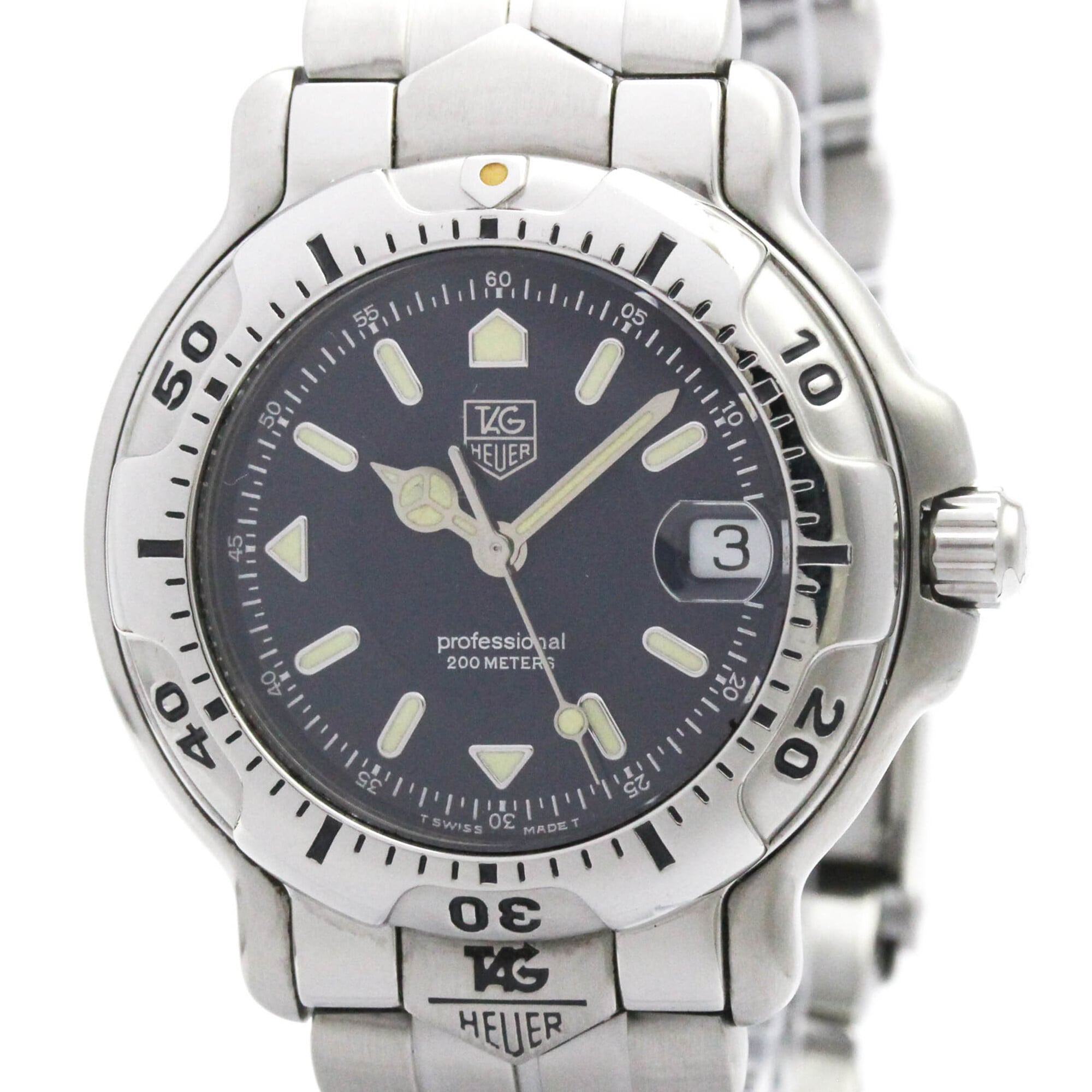 タグホイヤー (TAG HEUER) 6000 プロフェッショナル ステンレススチール クォーツ ボーイズ 時計 WH1215 (外装仕上げ済み)【中古】
