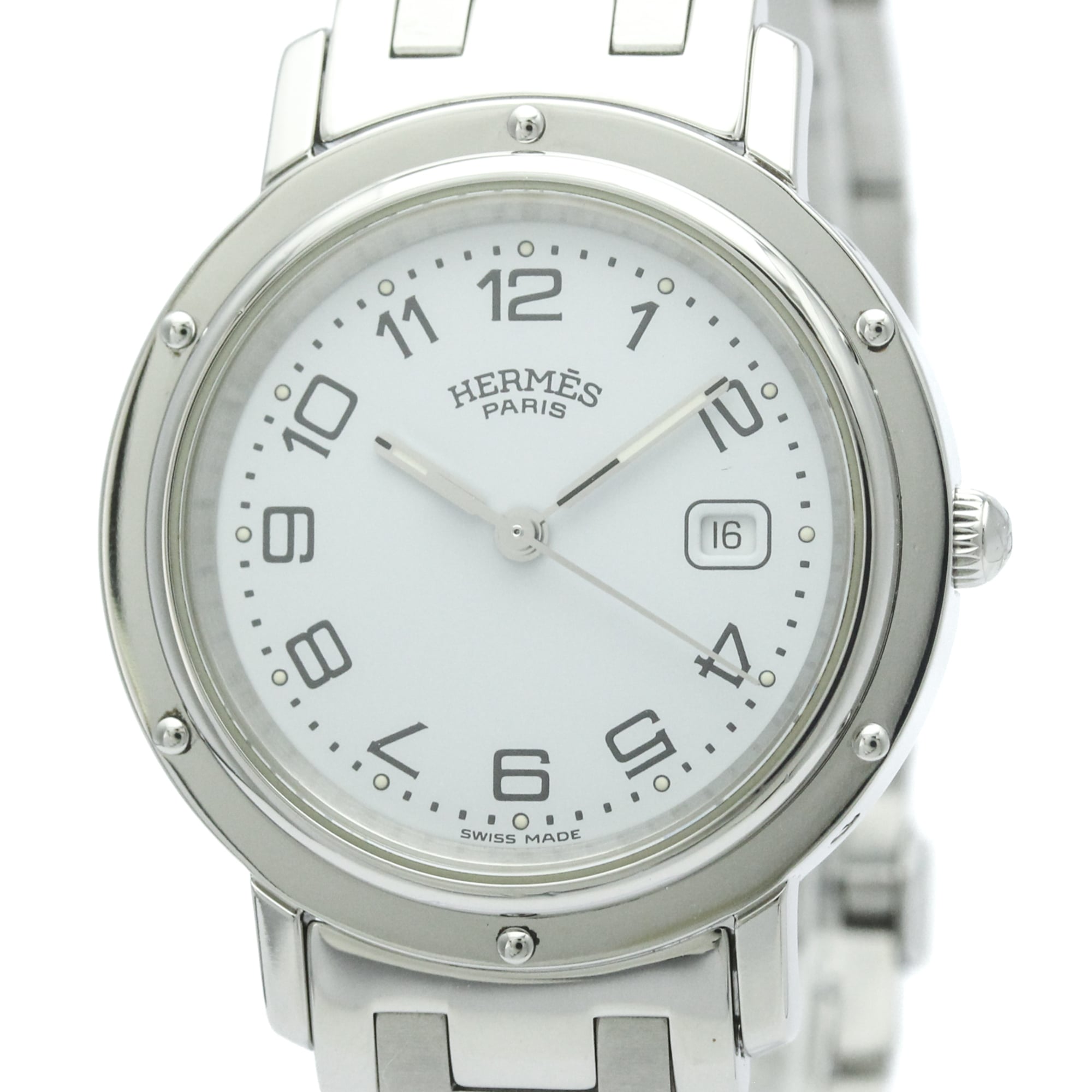 エルメス (HERMES) クリッパー クォーツ ステンレススチール クォーツ ユニセックス 時計 CL4.410 (外装仕上げ済み)【中古】