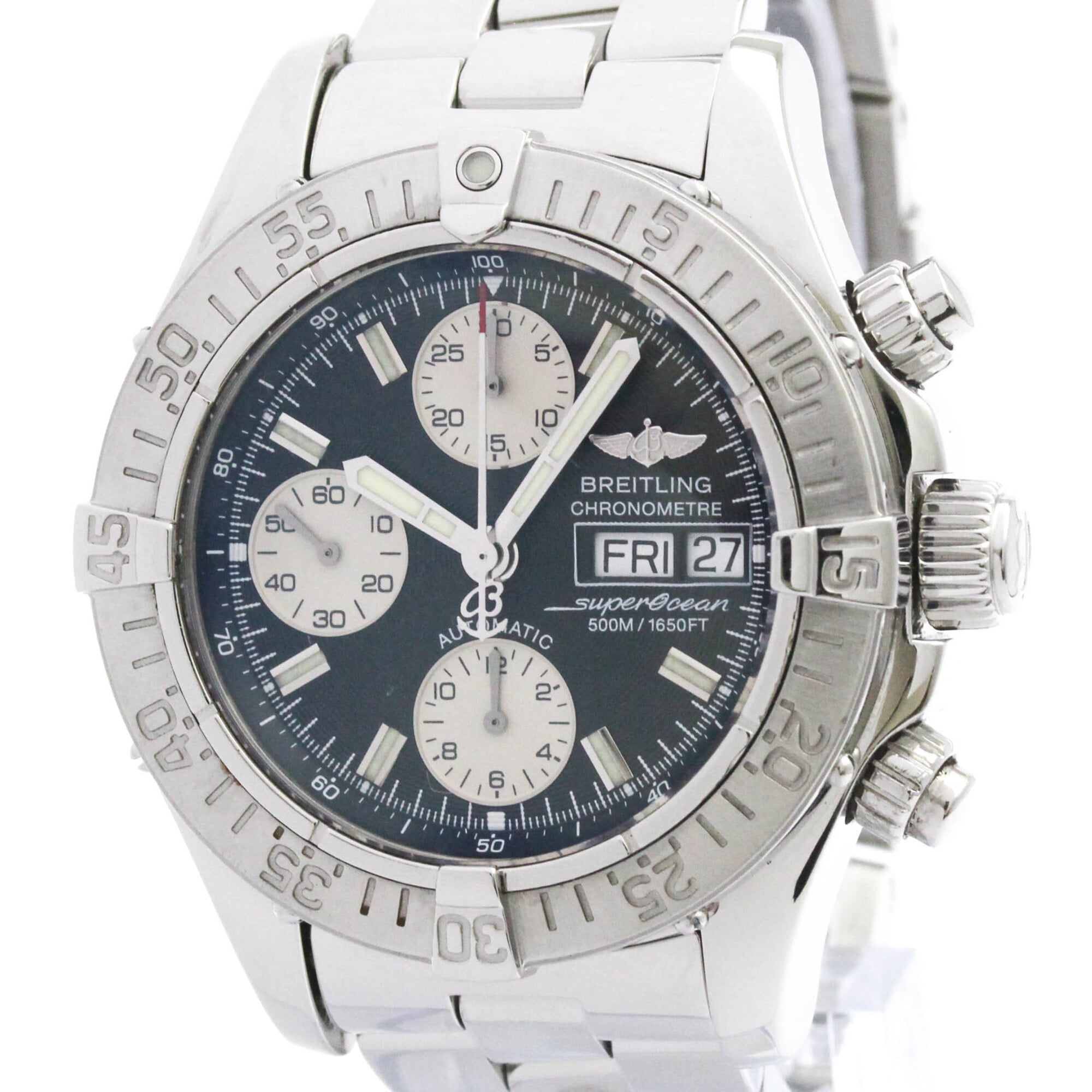 OMEGA - ブライトリング (BREITLING) クロノ スーパーオーシャン ステンレススチール 自動巻き メンズ 時計 A13340 (外装仕上げ済み)【中古】