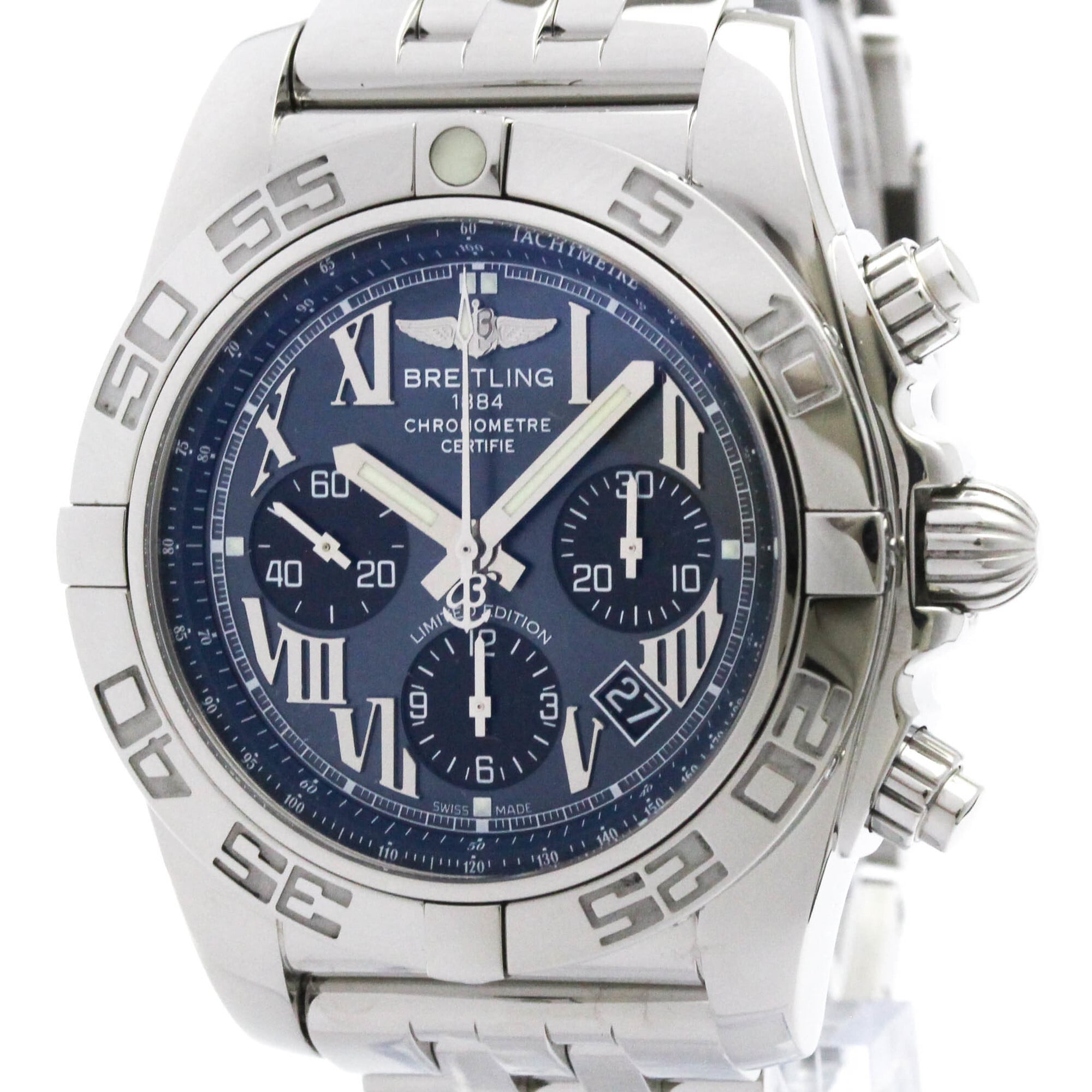 ブライトリング (BREITLING) クロノマット 44 日本限定 シェル文字盤 ステンレススチール 自動巻き メンズ 時計 AB0111 (外装仕上げ済み)【中古】