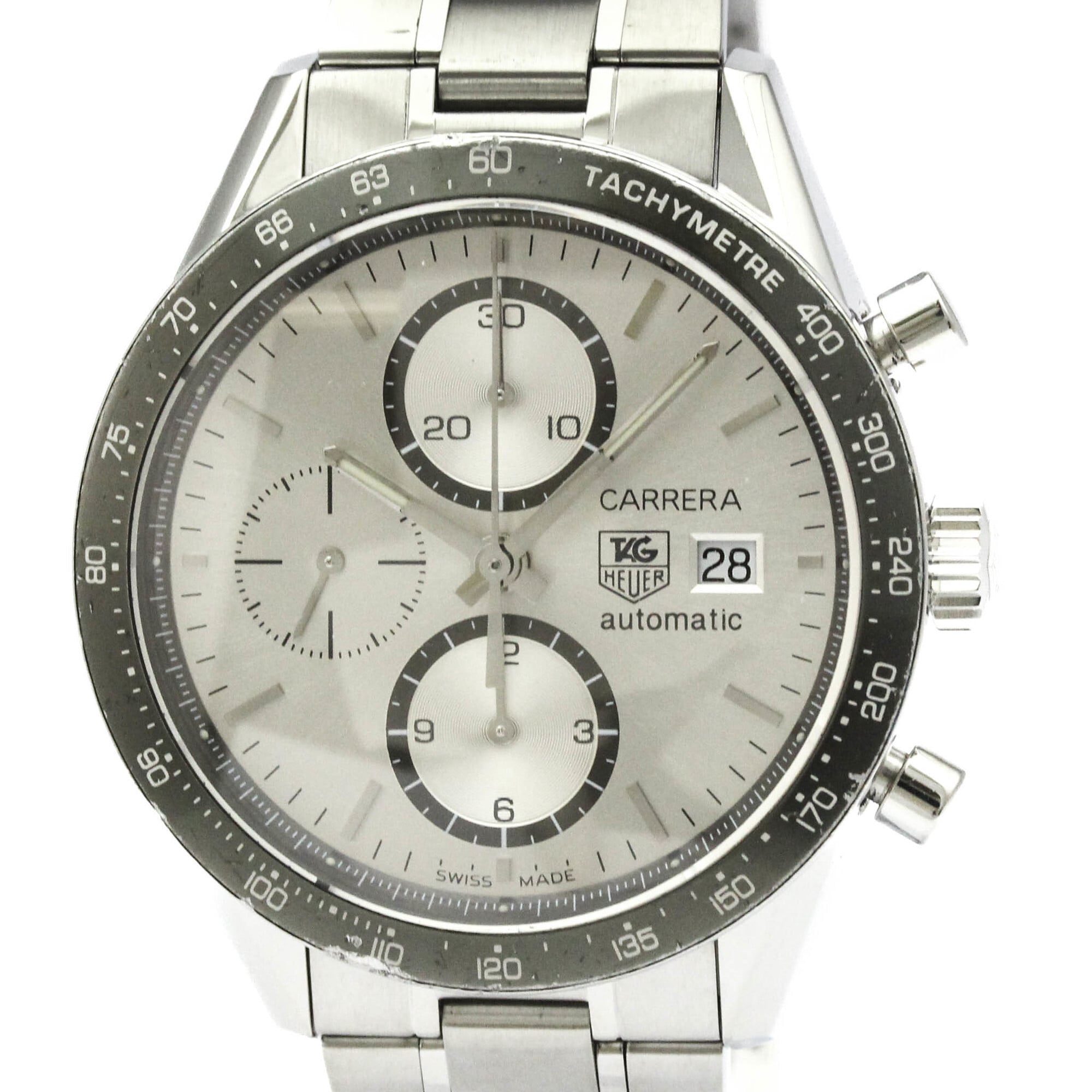 タグホイヤー (TAG HEUER) カレラ タキメーター クロノグラフ ステンレススチール 自動巻き メンズ 時計 CV2011 (外装仕上げ済み)【中古】