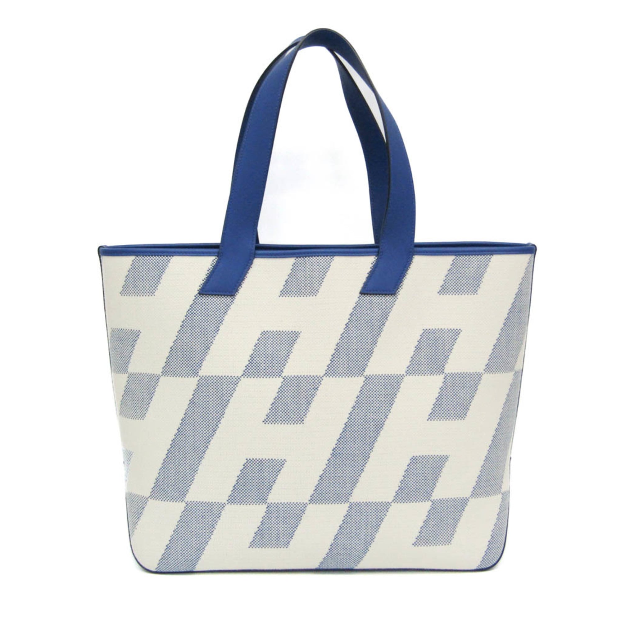 エルメス(Hermes) アンビエ GM レディース,メンズ トワルアッシュ,スイフト トートバッグ ブルー,オフホワイト【中古】