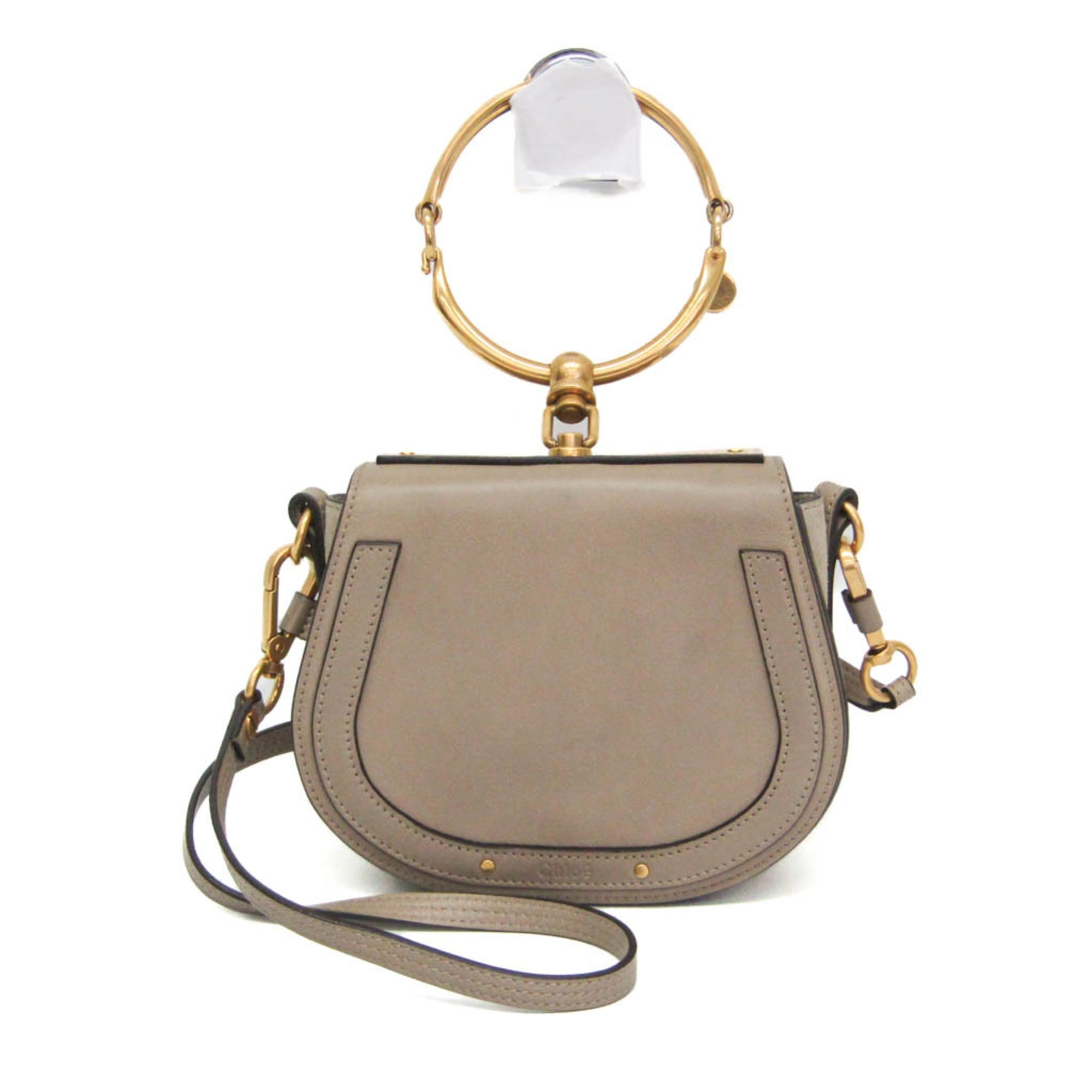 【美品】  Chloe / クロエ | nile ブレスレットバッグ レザー ショルダーバッグ 保存袋付き | グレー | レディース クロエナイルミノディエール ショルダーバッグ べージュ レディース