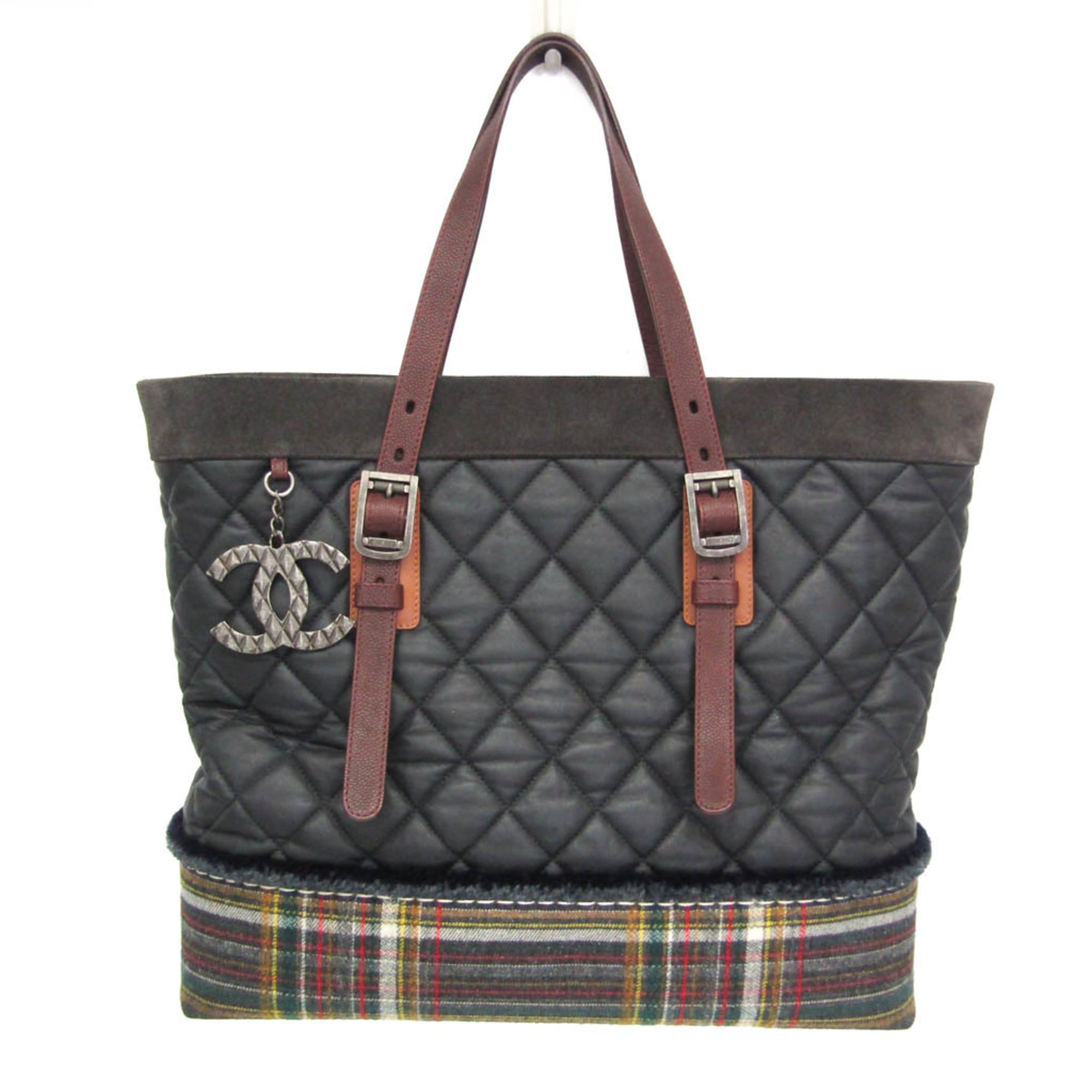 シャネル(Chanel) マトラッセ レディース レザー,スエード トートバッグ ブラック,ブラウン,グリーン【中古】