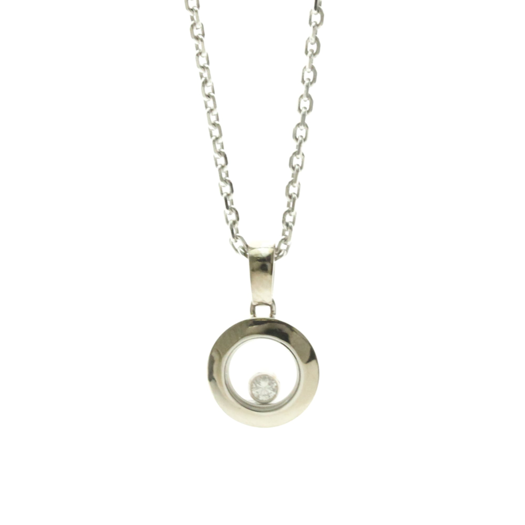 Rakuten - ショパール(Chopard) K18ホワイトゴールド(K18WG) ダイヤモンド メンズ,レディース ファッション ネックレス (シルバー) ハッピーダイヤモンド ネックレス 79A017【中古】
