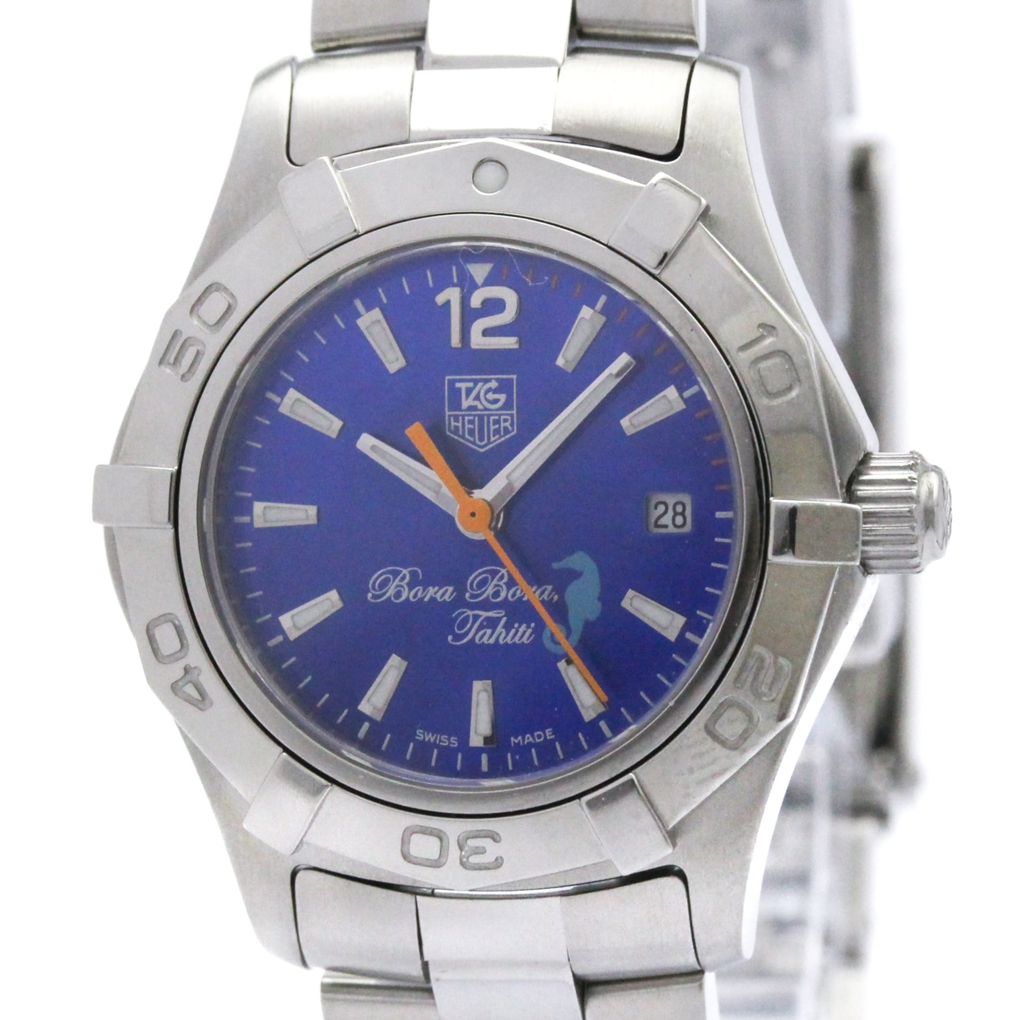 タグホイヤー (TAG HEUER) アクアレーサー ボラボラ タヒチ 限定 ステンレススチール クォーツ レディース 時計 WAF141N (外装仕上げ済み)【中古】