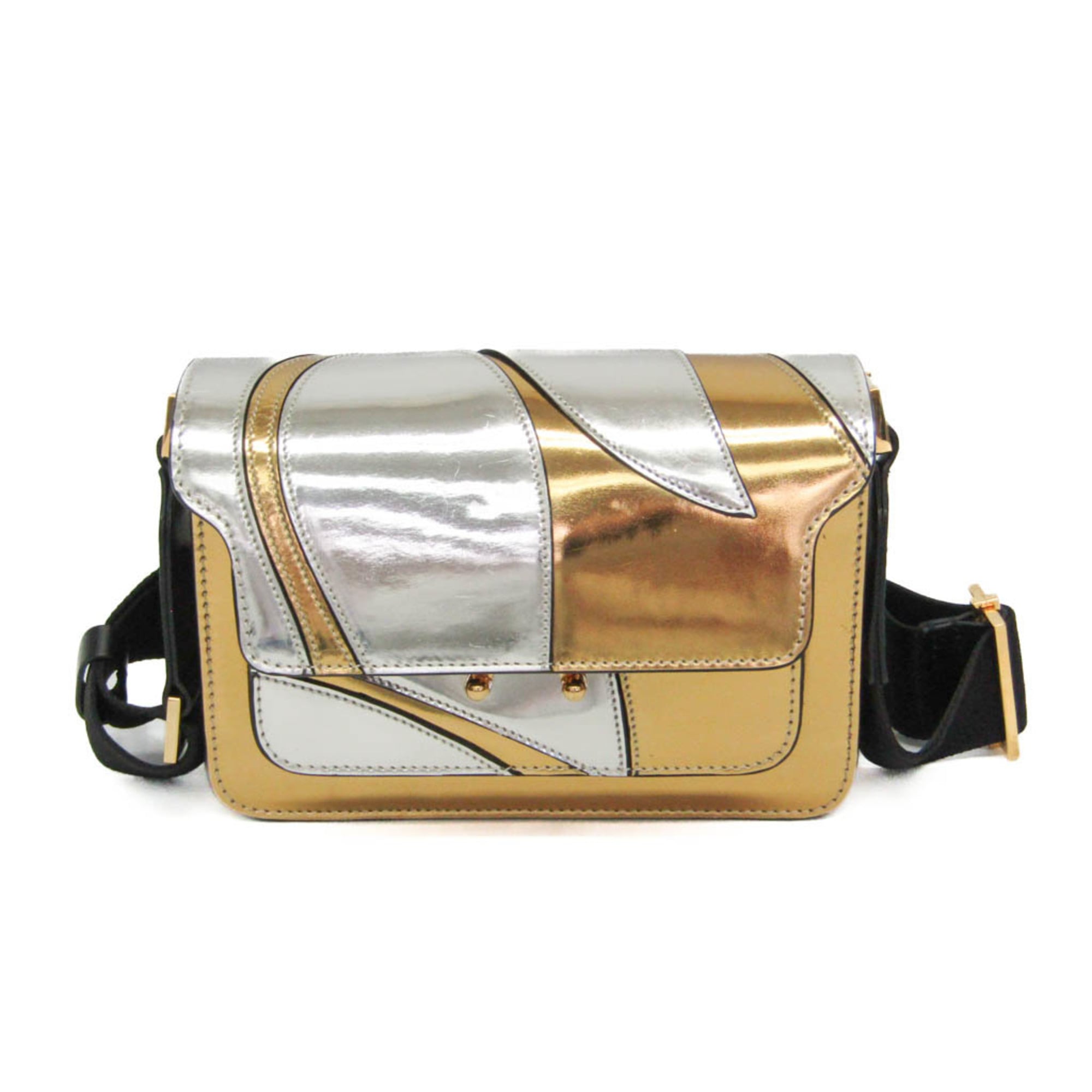 Rakuten - マルニ(Marni) トランク ミニバッグ レディース レザー ショルダーバッグ ゴールド,シルバー【中古】