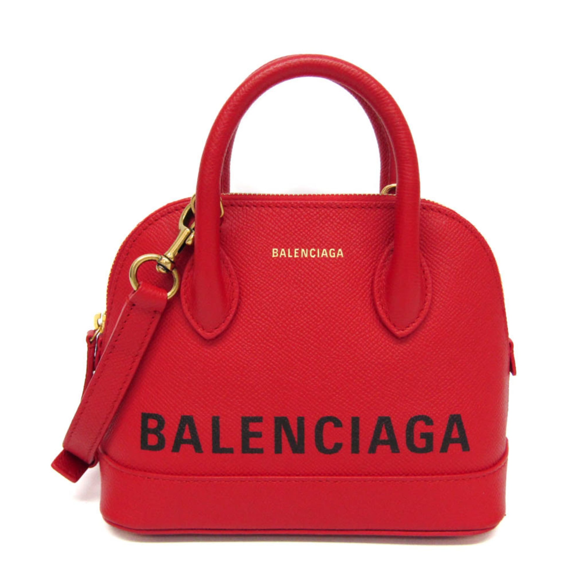 バレンシアガ(Balenciaga) ヴィル VILLEトップハンドル XXS 525050 レディース レザー ハンドバッグ,ショルダーバッグ レッド【中古】