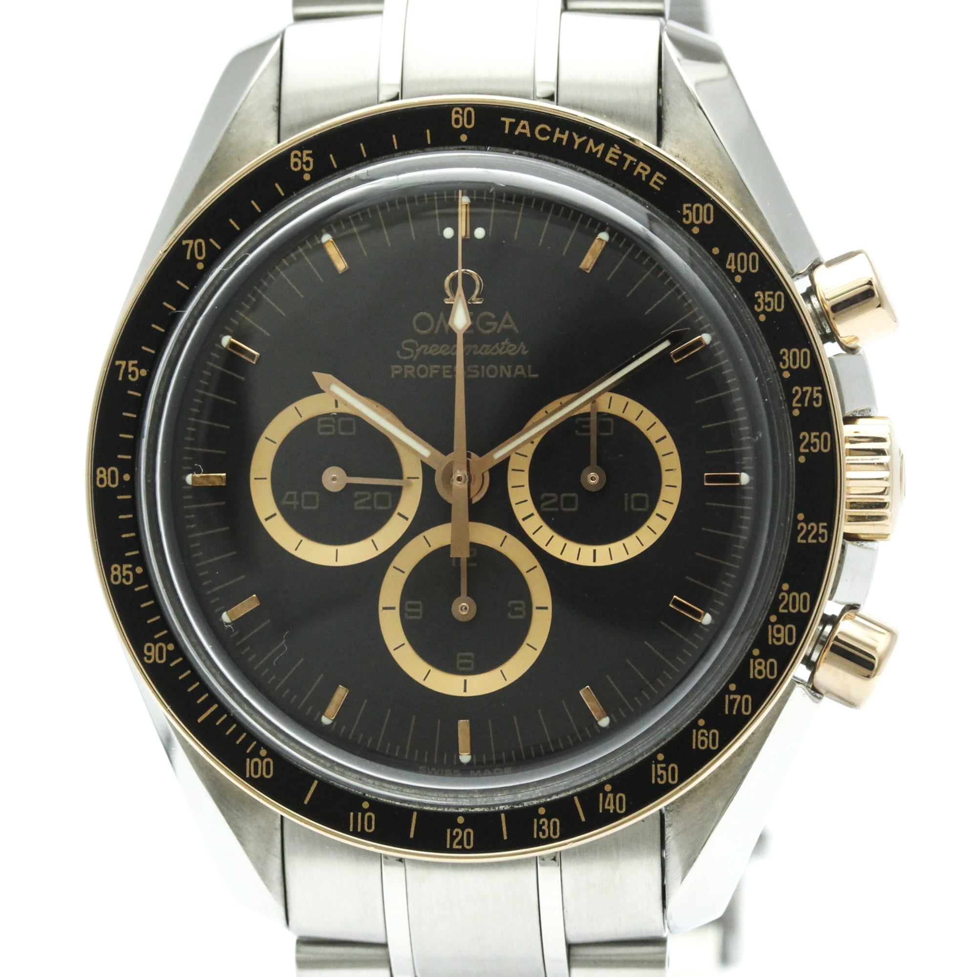 オメガ (OMEGA) スピードマスター プロフェッショナル ムーンウォッチ アポロ 15 限定 K18 ピンクゴールド ステンレススチール 手巻き メンズ 時計 3366.51 (外装仕上げ済み)【中古】