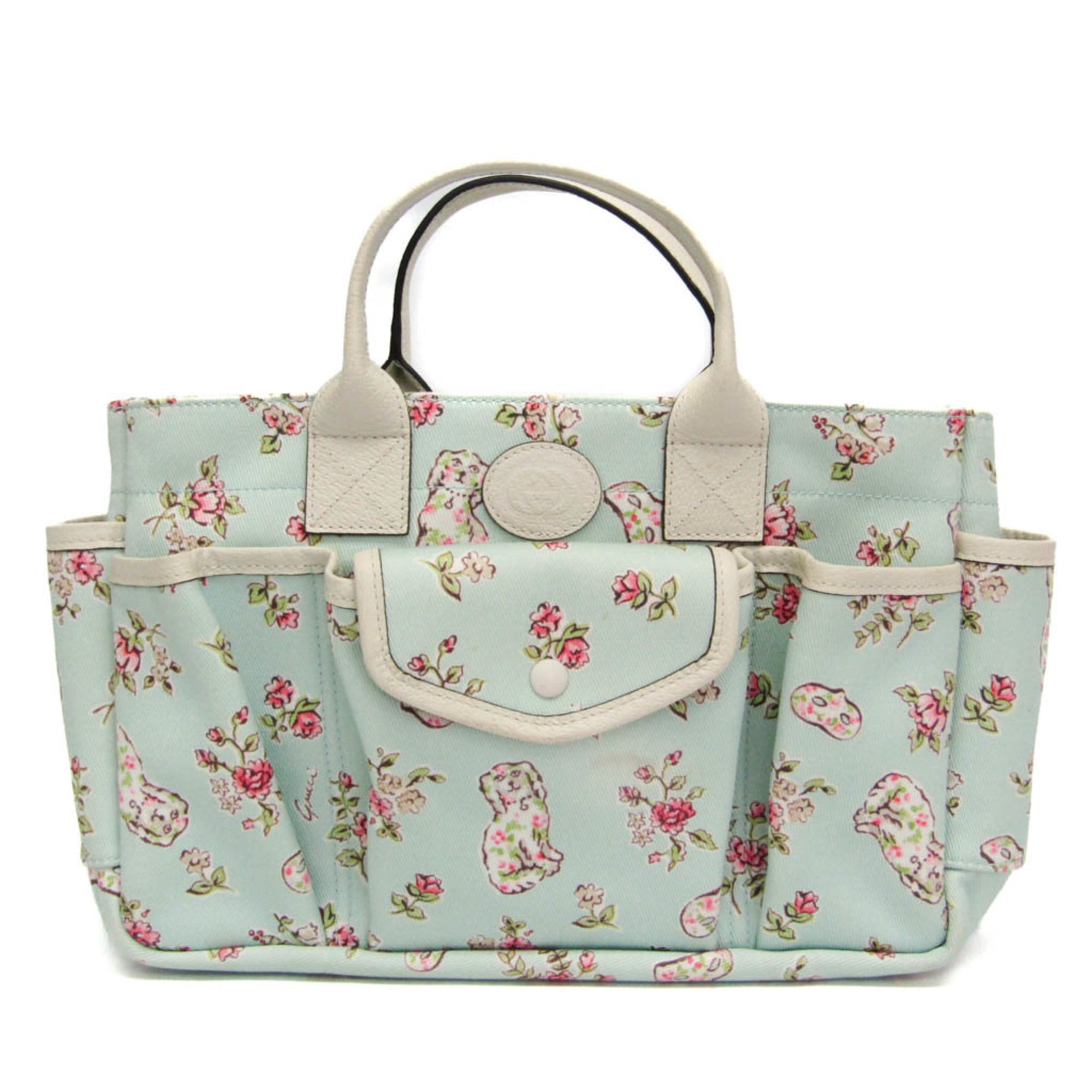 Rakuten - グッチ(Gucci) インターロッキングG チルドレンズ 628159 ガールズ キャンバス,レザー ハンドバッグ ミントブルー,ピンク,ホワイト【中古】