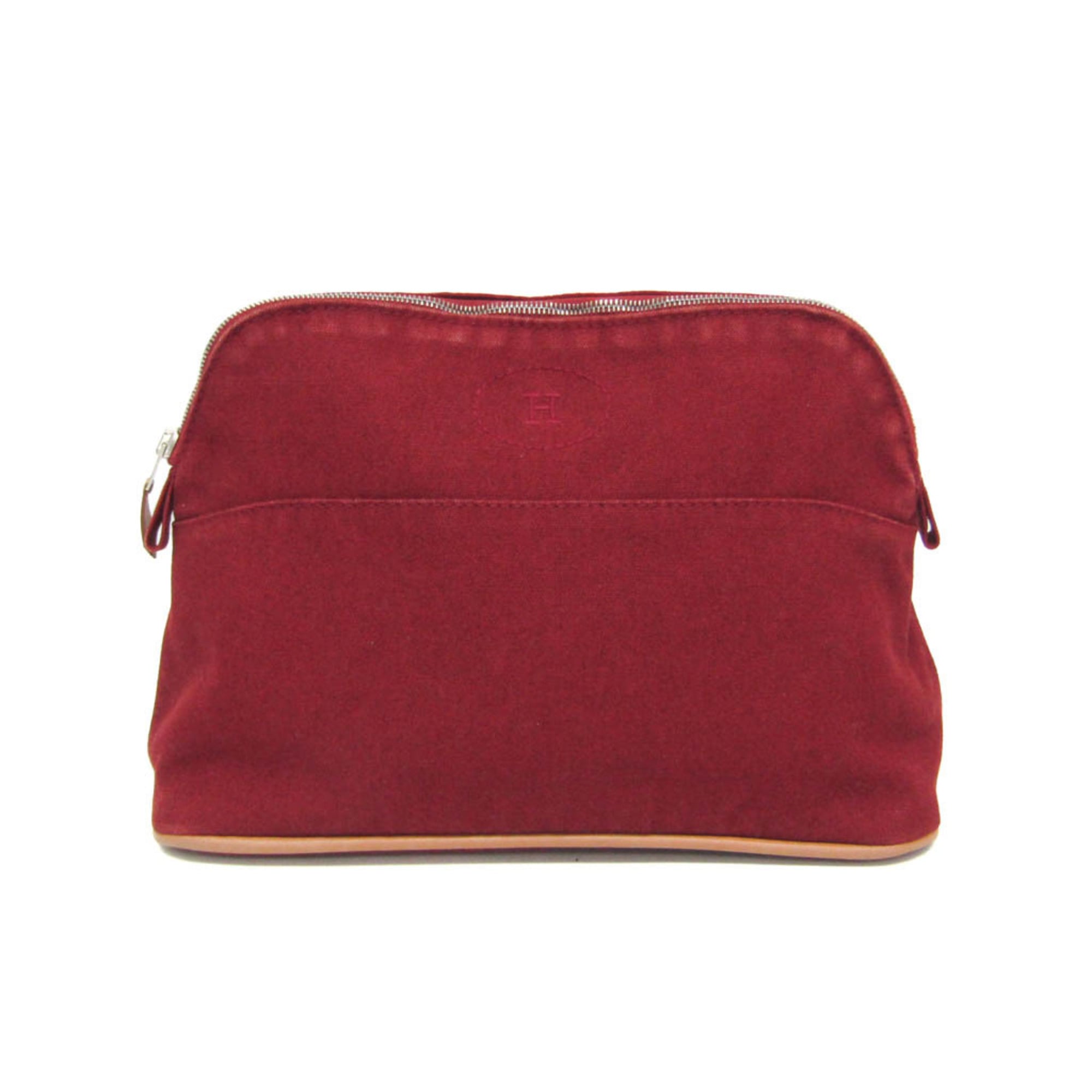 Rakuten - エルメス(Hermes) ボリード MM レディース コットン,レザー ポーチ ボルドー,ブラウン【中古】