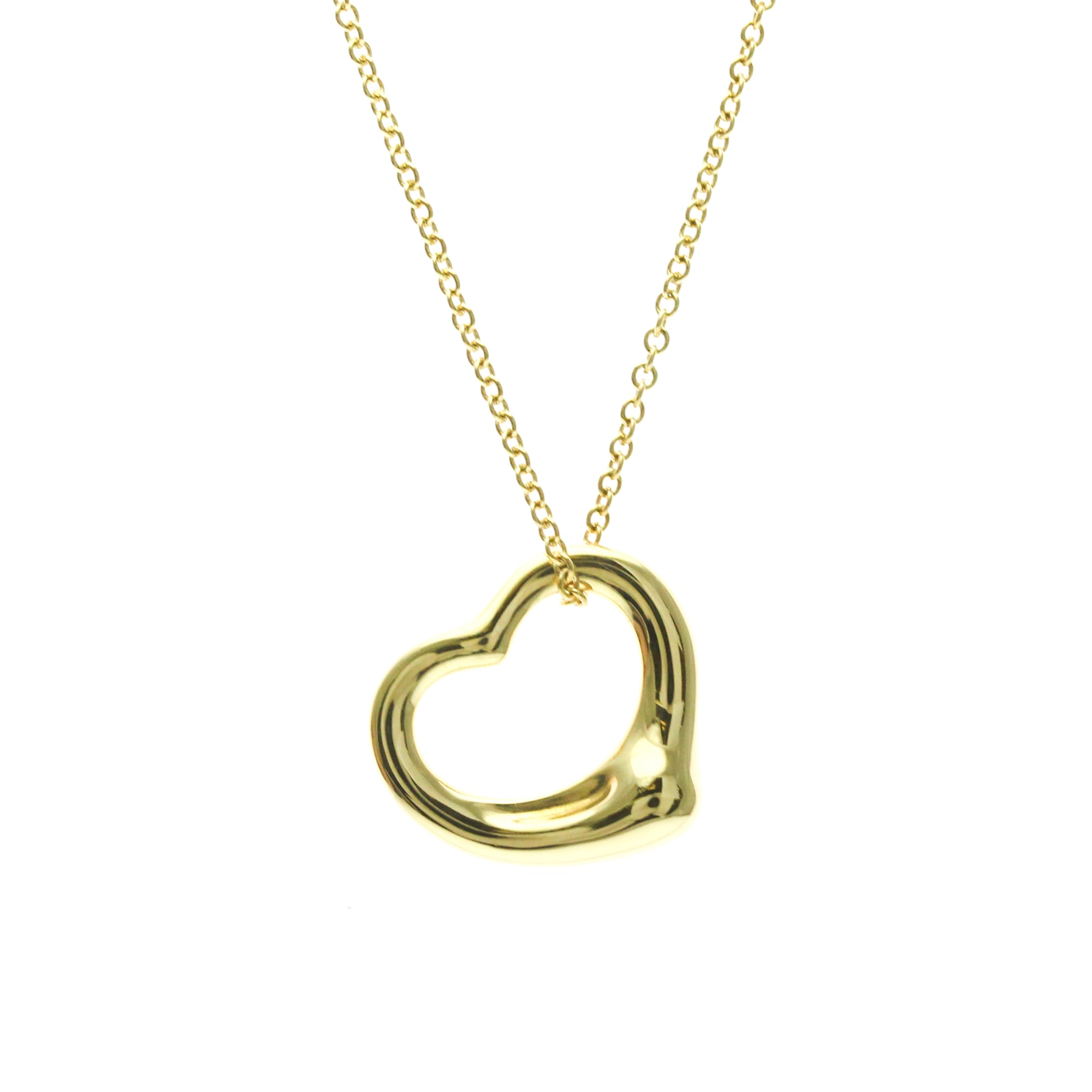 Indian Jewelry - ティファニー (Tiffany) オープンハート ネックレス K18イエローゴールド(K18YG)【中古】