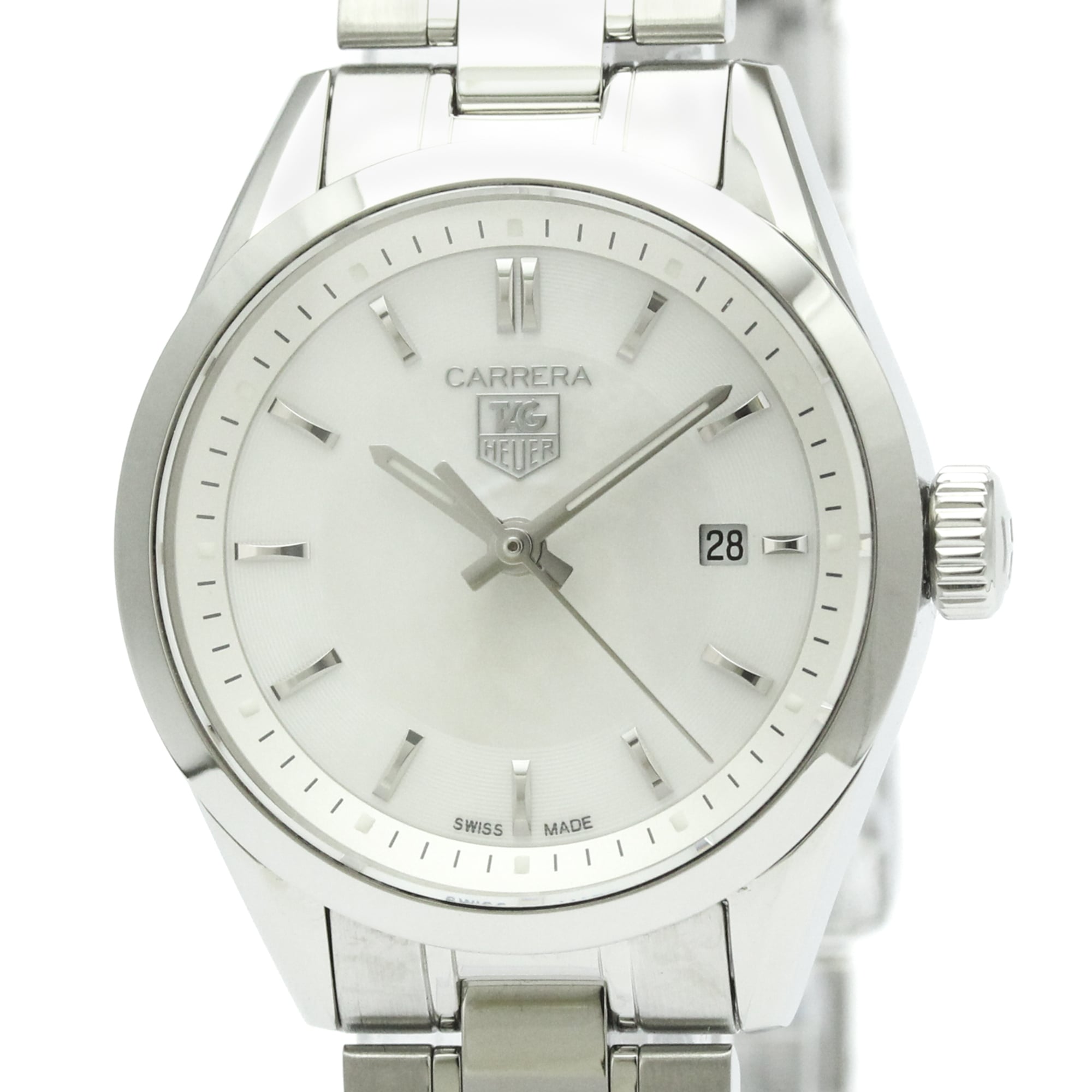 Y - タグホイヤー (TAG HEUER) カレラ ステンレススチール クォーツ レディース 時計 WV1415 (外装仕上げ済み)【中古】